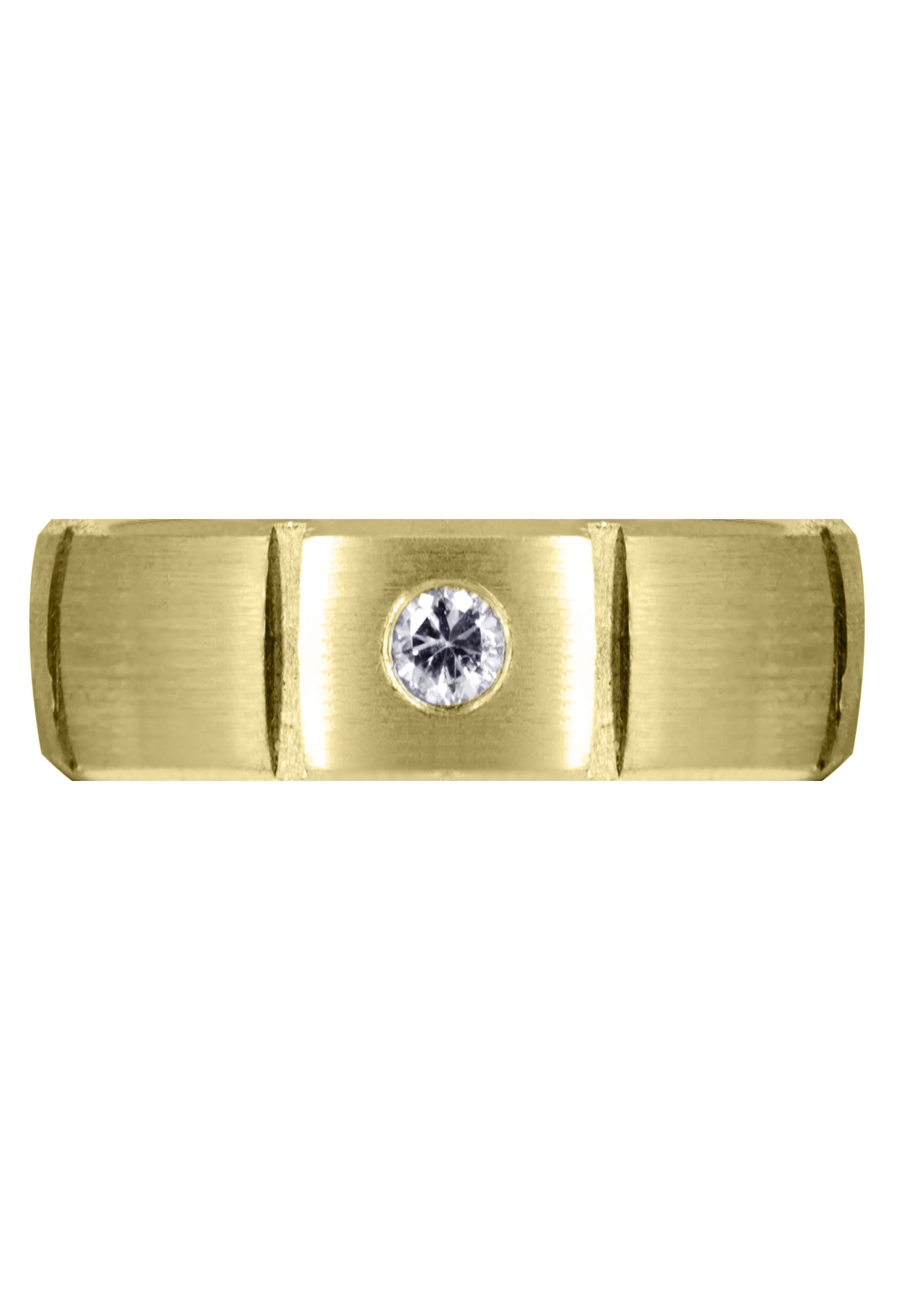 Yellow Gold Diamond Mens Wedding Band | 0.4 Carats | Satin Finish (Holden) - Image 2