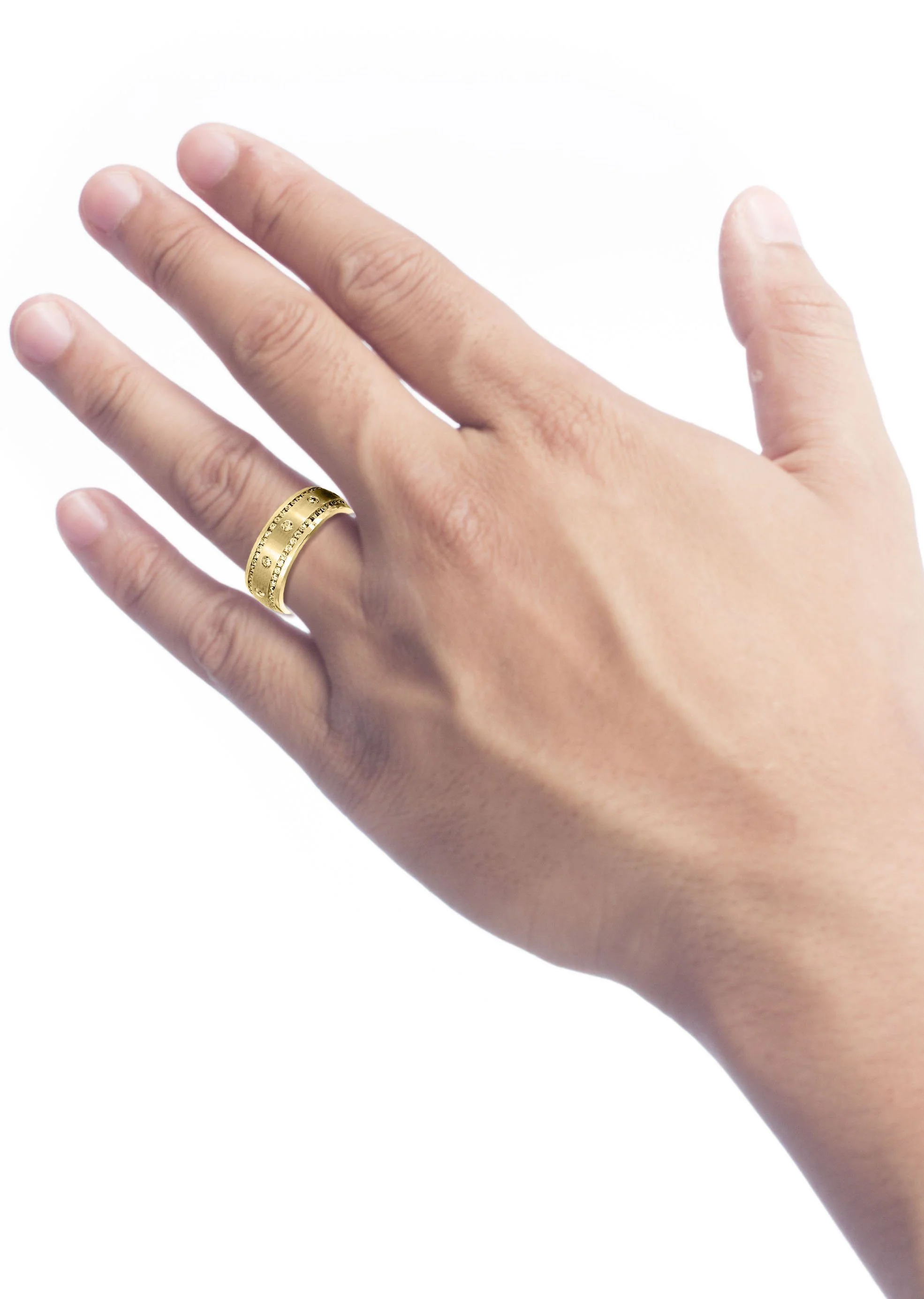 Yellow Gold Diamond Mens Engagement Ring | 0.96 Carats (Mohamed) - Image 4