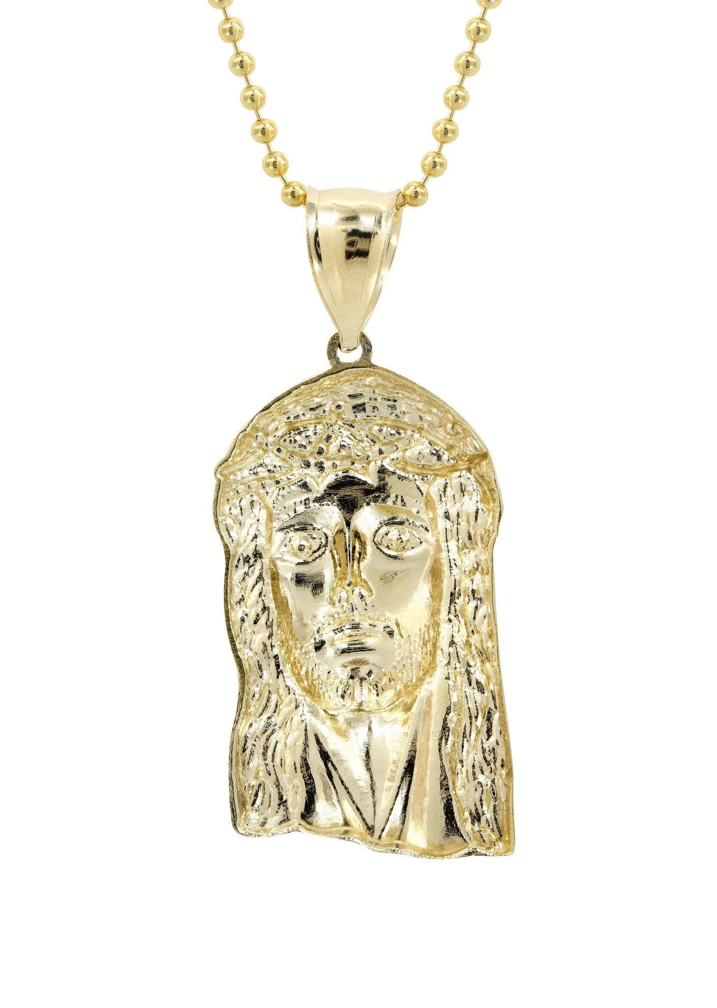 10K Yellow Gold Dog Tag   Jesus Piece Chain | Appx. 8.2 Grams - Image 3