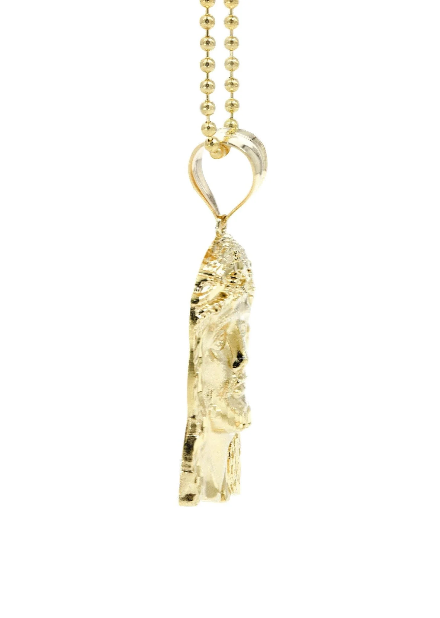 10K Yellow Gold Dog Tag   Jesus Piece Chain | Appx. 8.2 Grams - Image 4