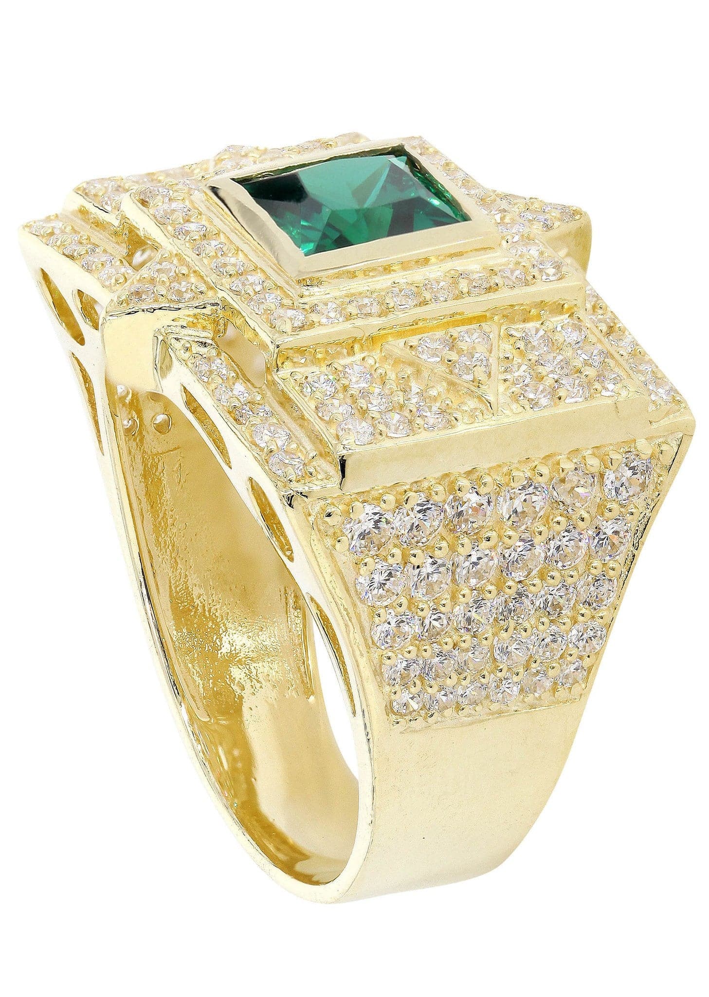 Emerald  10K Gold Mens Ring | 13.3 Grams - Image 3