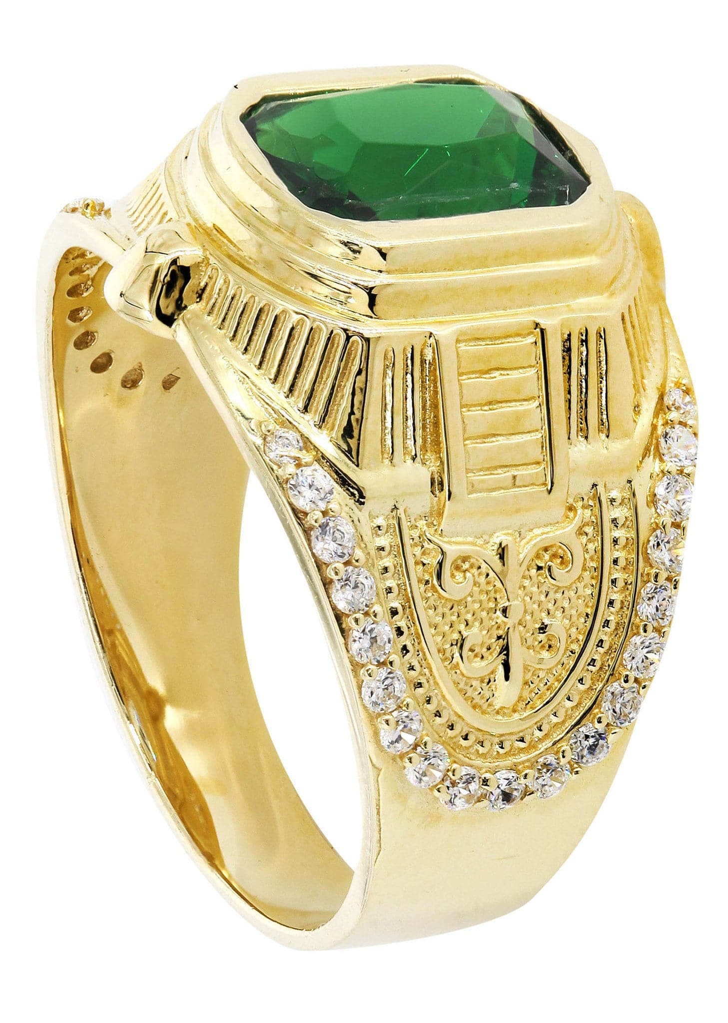 Emerald  10K Gold Mens Ring | 7.2 Grams - Image 3
