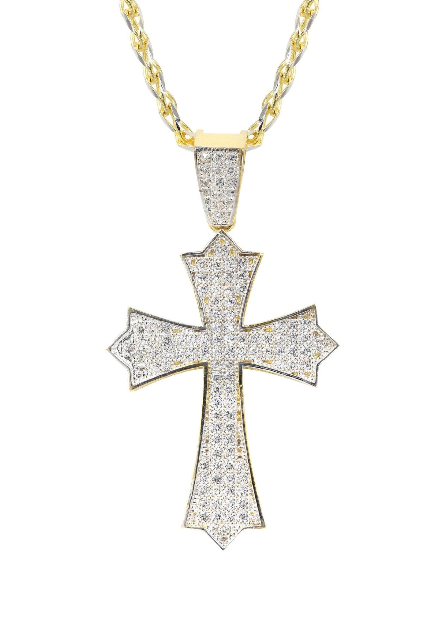10K Yellow Gold Fancy Link  Gold Cross Necklace | Appx. 12.3 Grams - Image 2