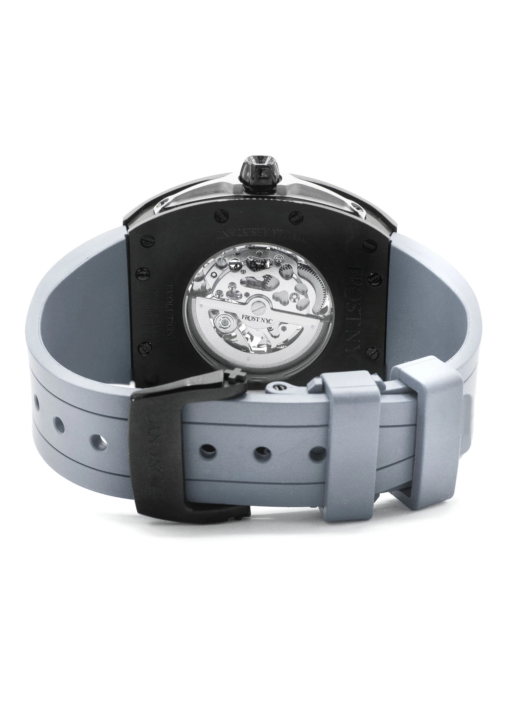 Frost NYC Mens Watch - Automatic Skeleton Sport Black Watch | FRST-01-SB | Gray - Image 10