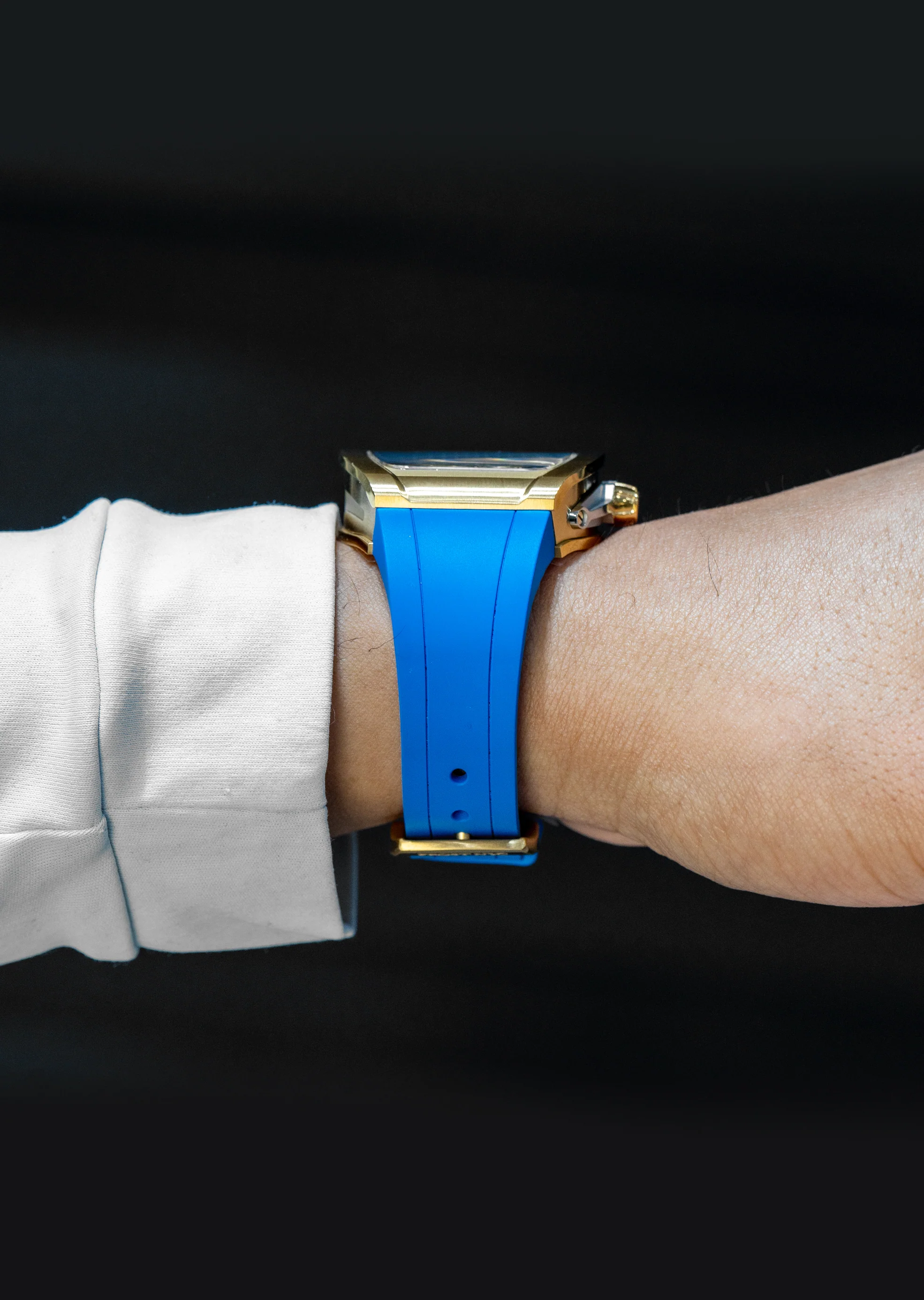Frost NYC Mens Watch - Automatic  Skeleton Sport Gold Watch | FRST-01-CY| Blue - Image 3