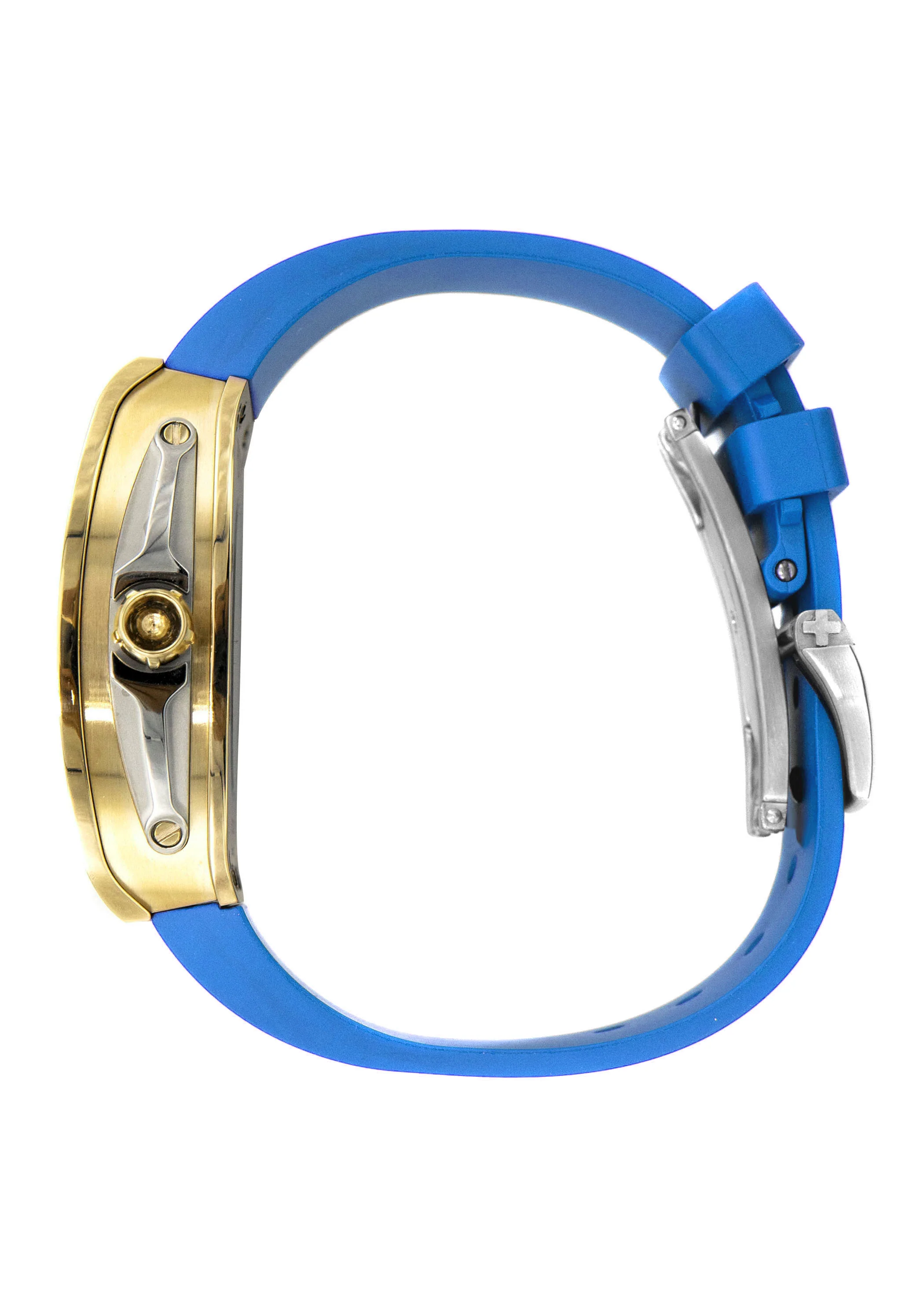 Frost NYC Mens Watch - Automatic  Skeleton Sport Gold Watch | FRST-01-CY| Blue - Image 4
