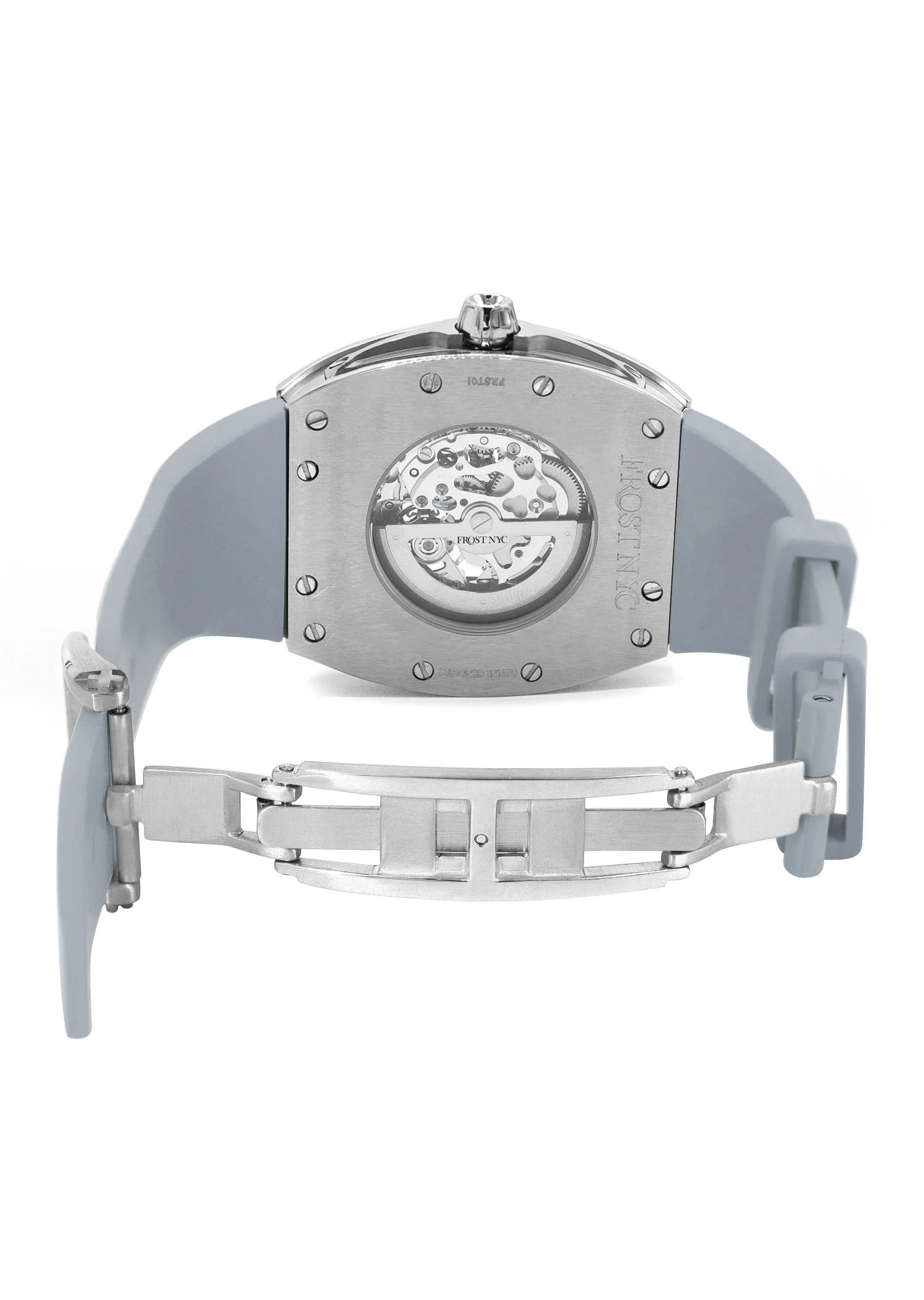 Frost NYC Mens Watch - Automatic Skeleton Stainless Steel Sport Diamond Watch | FRST-01-XS-D | Gray - Image 7