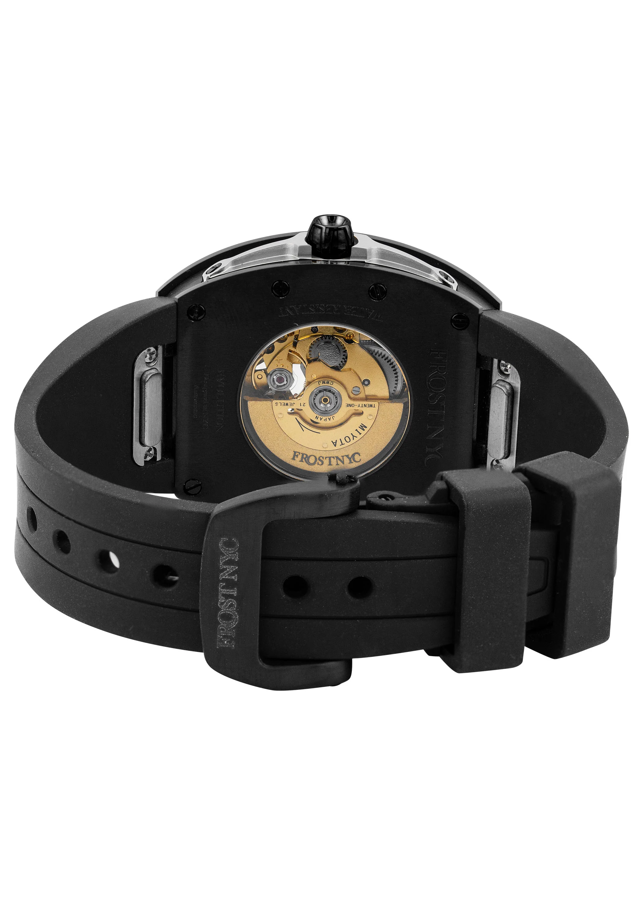 Frost NYC Diamond Evolution Women's Watch - Automatic Skeleton Black Triangle DLC | WFRST-01-TD-B Black Band | Pre - Sale - Image 10
