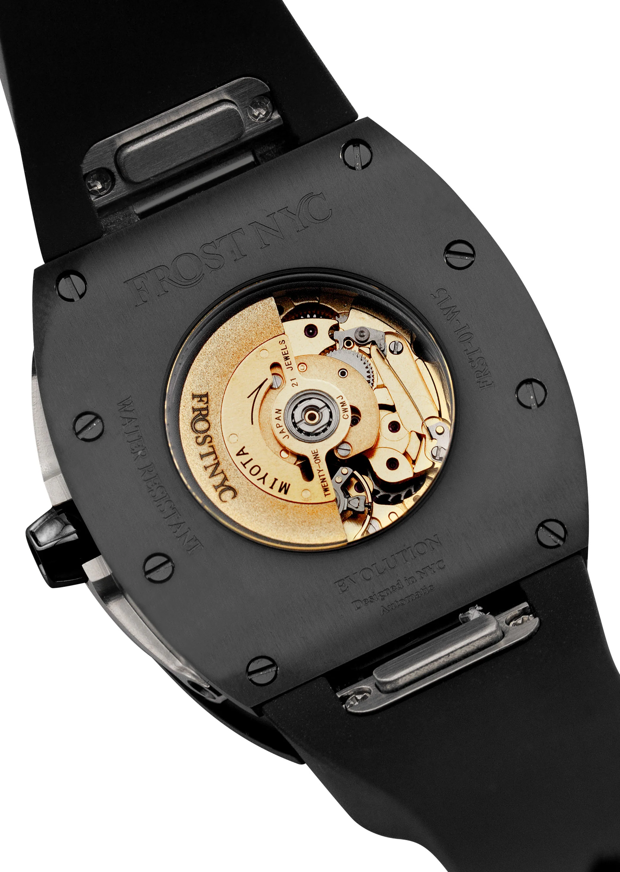Frost NYC Diamond Evolution Women's Watch - Automatic Skeleton Black Triangle DLC | WFRST-01-TD-B Black Band | Pre - Sale - Image 8