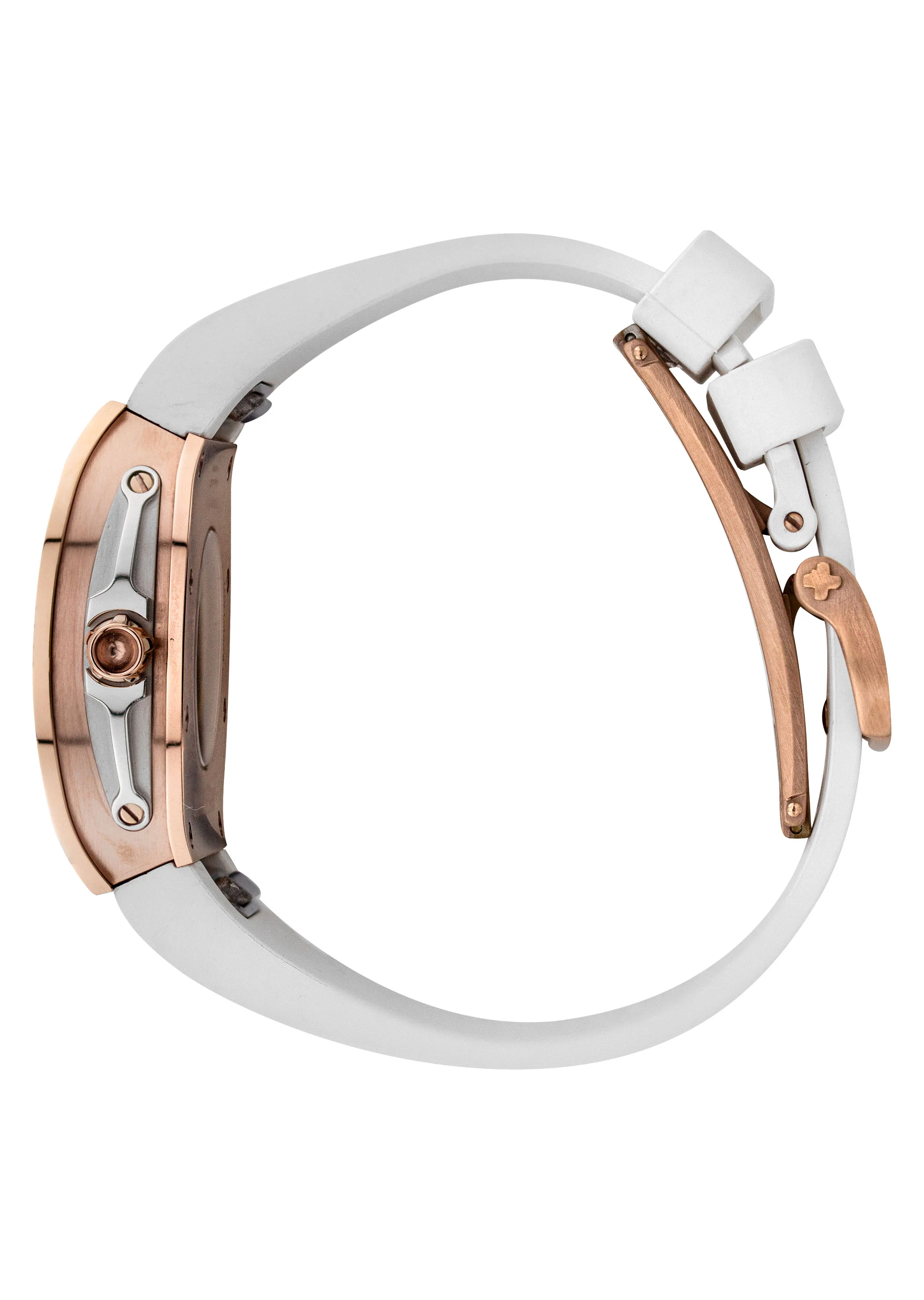Frost NYC Evolution Women's Watch - Automatic Skeleton Rainbow Rose Triangle | WFRST-01-TD-R White Band | Pre - Sale - Image 4