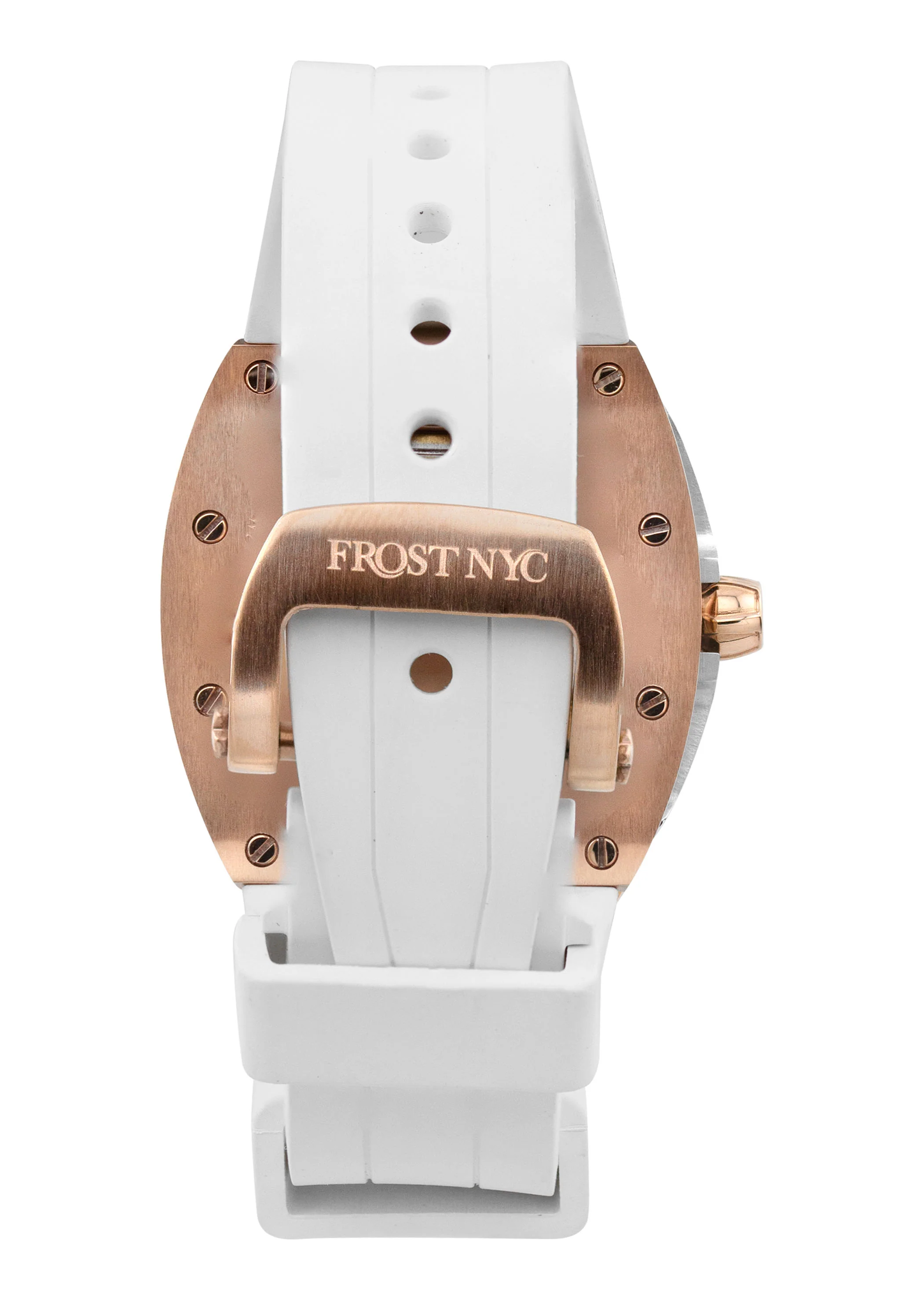 Frost NYC Womens Watch - Automatic White Dial Sapphire Skeleton Rose Gold | WFRST-01-TS-R White Band | Pre - Sale - Image 7