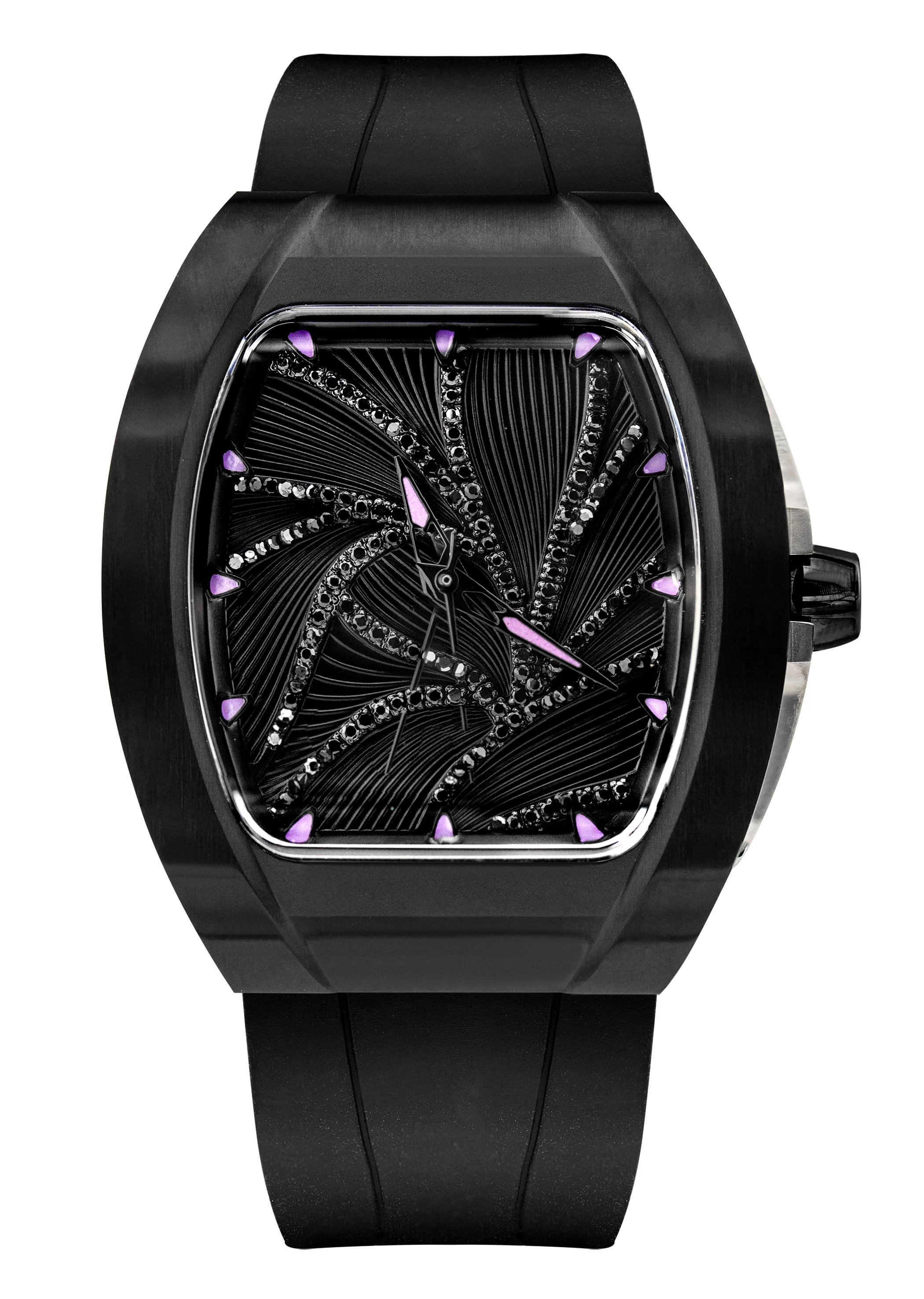 Frost NYC Diamond Evolution Women's Watch - Automatic Skeleton Black Leaves DLC | WFRST-01-LD-B Black Band | Pre - Sale