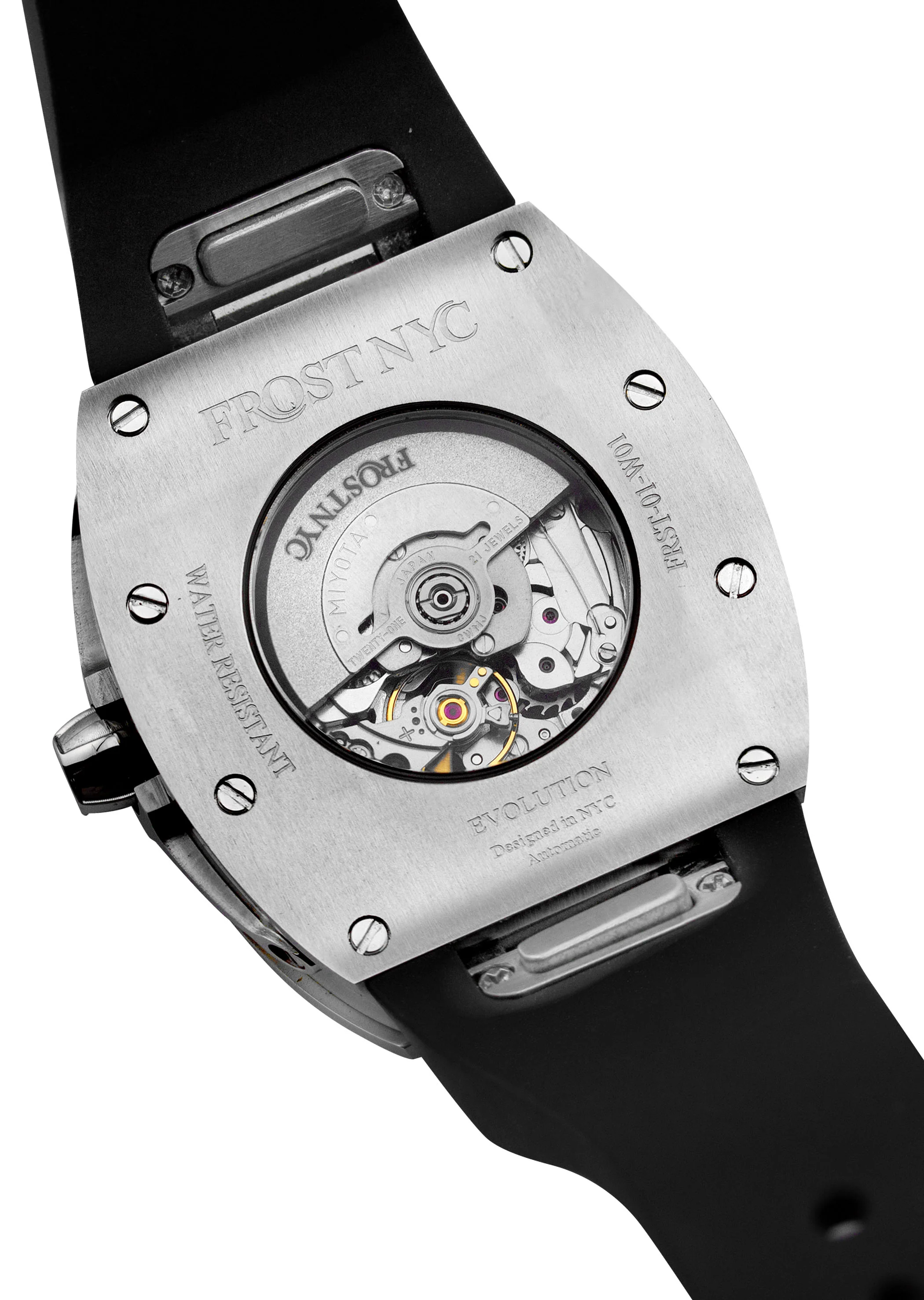 Frost NYC Evolution Women's Watch - Automatic Skeleton Steel Caged Heart | WFRST-01-H-S Black Band | Pre - Sale - Image 8