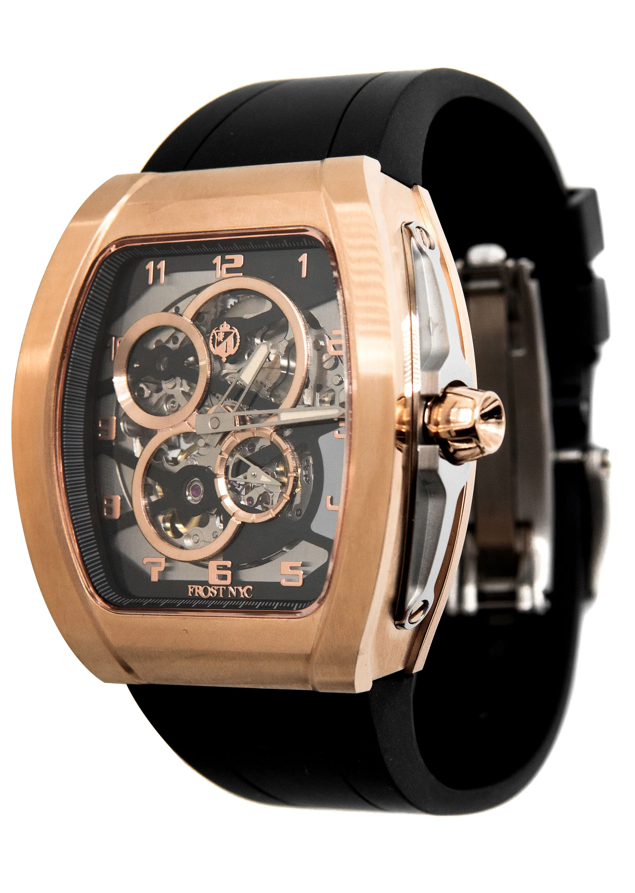 Frost NYC Mens Watch - Automatic Skeleton Rose Sport Watch | FRST-01-RC | Black - Image 6