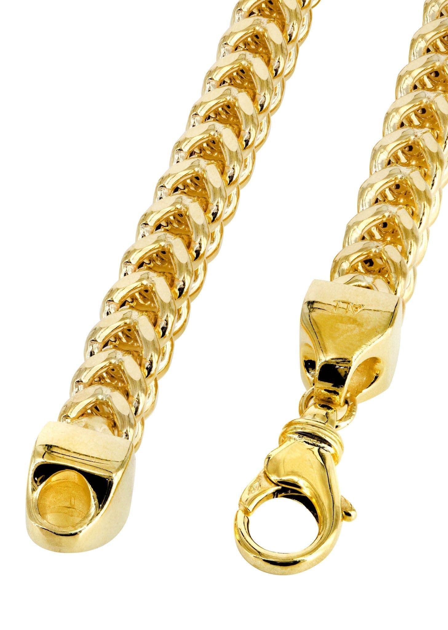 Gold Chain - Mens 10K/14K Yellow Semi Solid  Franco Chain - Image 4
