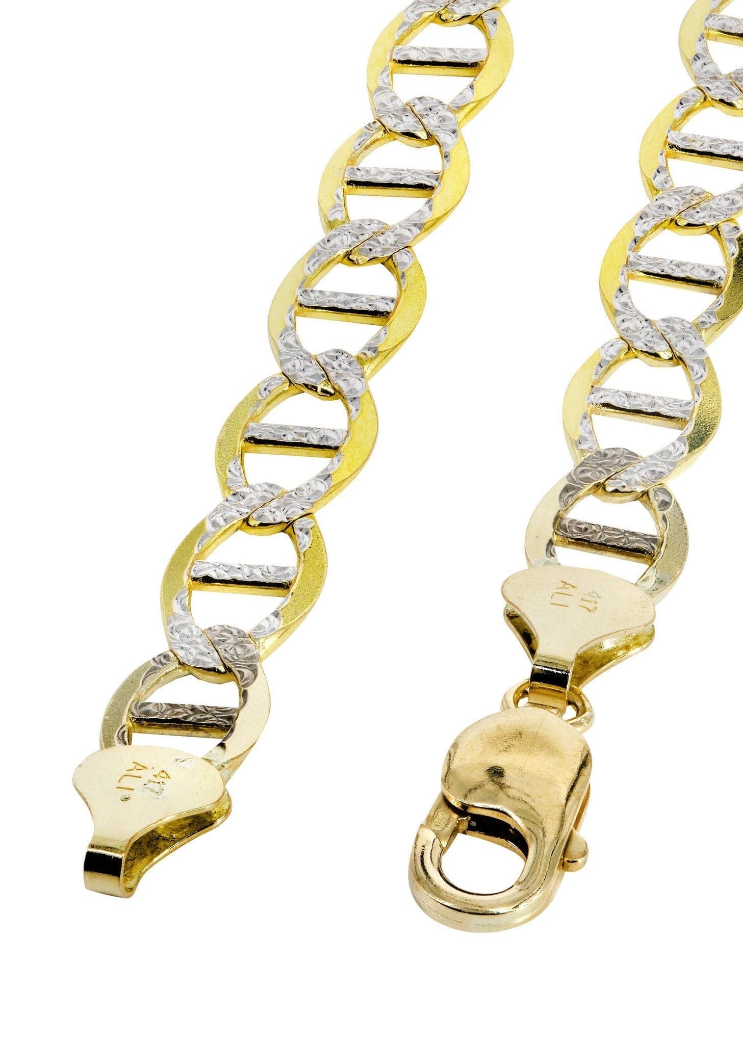Gold Chain - Mens Diamond Cut Mariner Chain 10K/14K Gold - Image 4