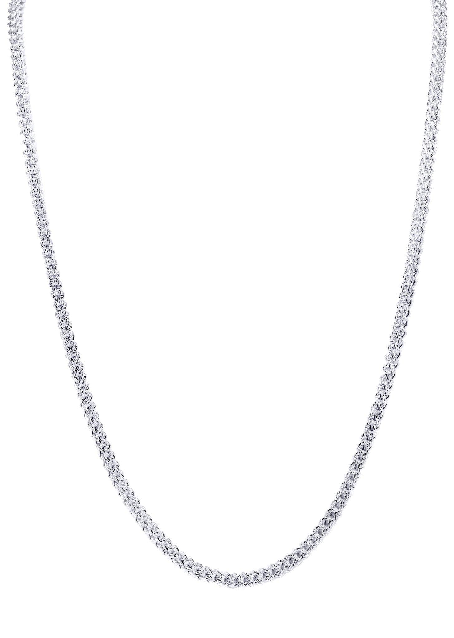 Gold Chain - Mens Semi Solid  Diamond Cut Franco Chain 10K/14 White Gold - Image 3