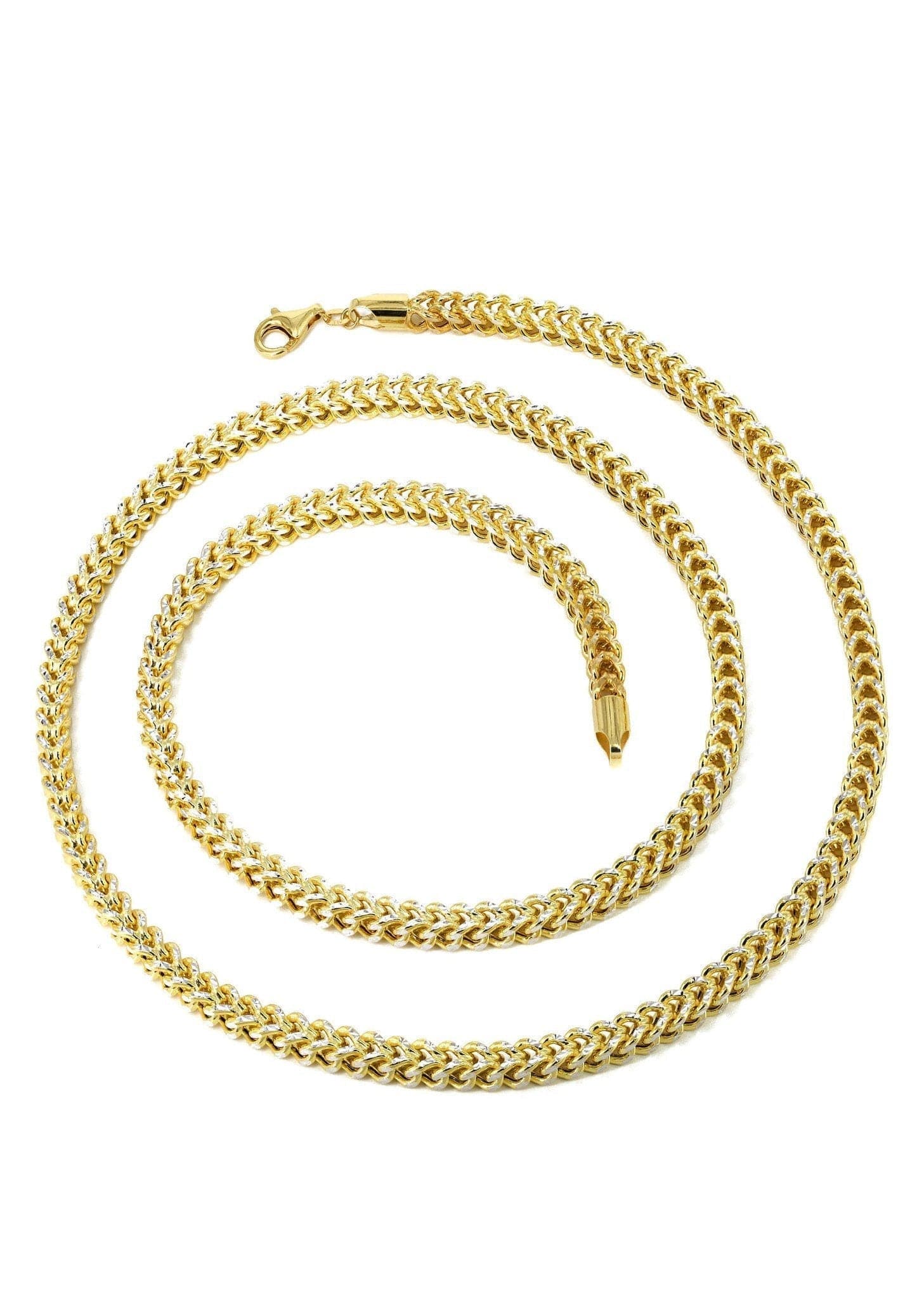 Gold Chain - Womens Semi Solid  Diamond Cut Franco Chain 10K/14K Gold - Image 2