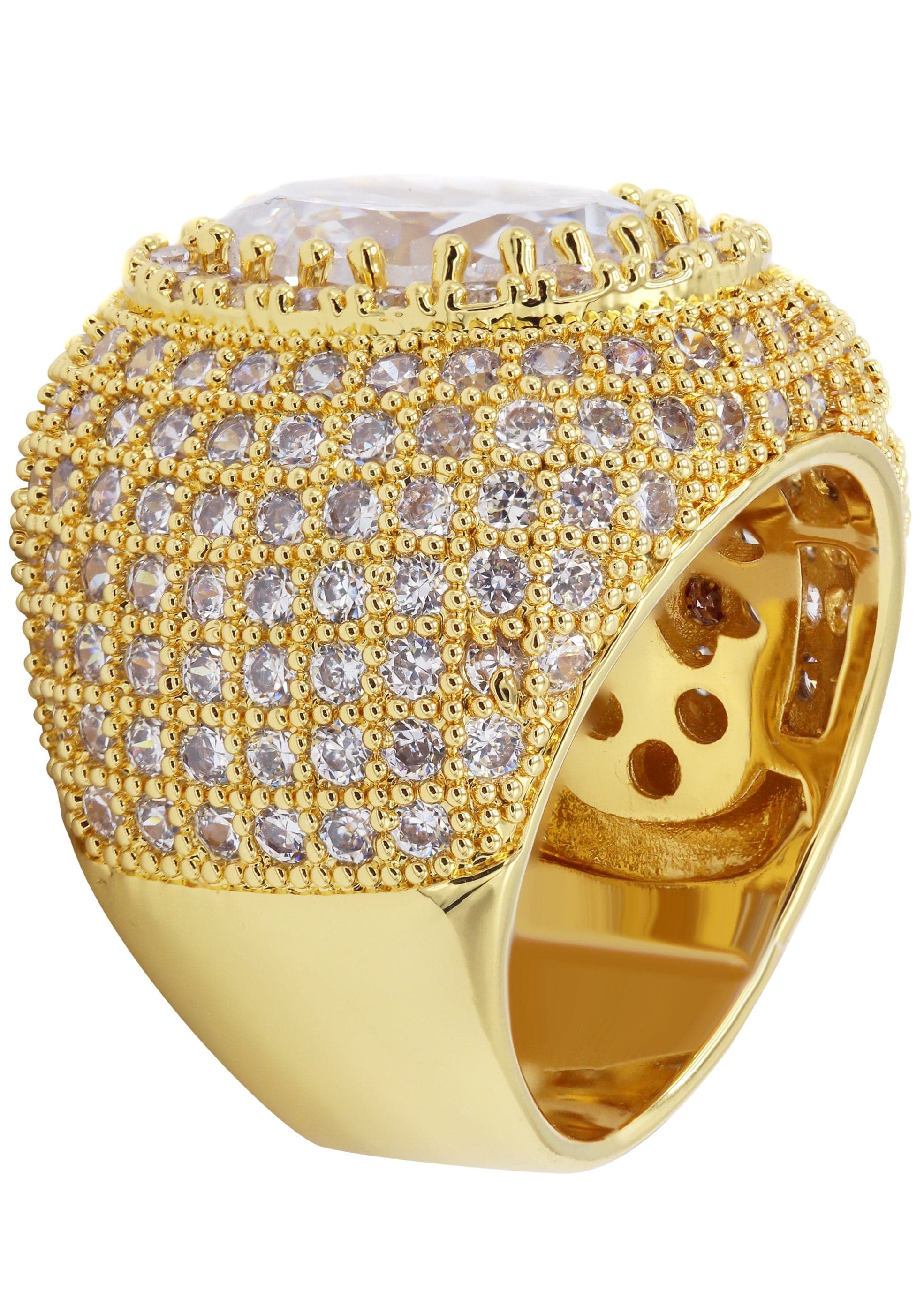 Gold Plated Clear Crystal Ring | 13.8 Grams - Image 2