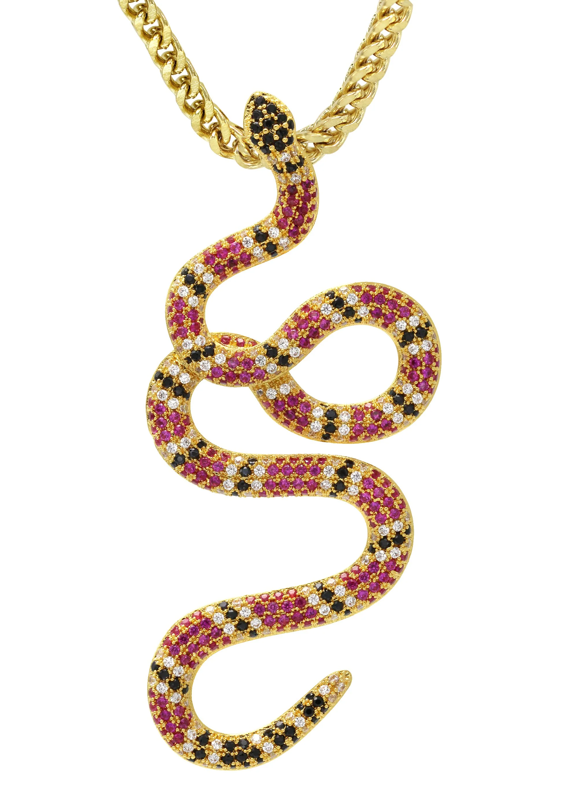 Gold Plated Franco Link Chain & Twisted Snake Pendant | Appx. 10 Grams - Image 2