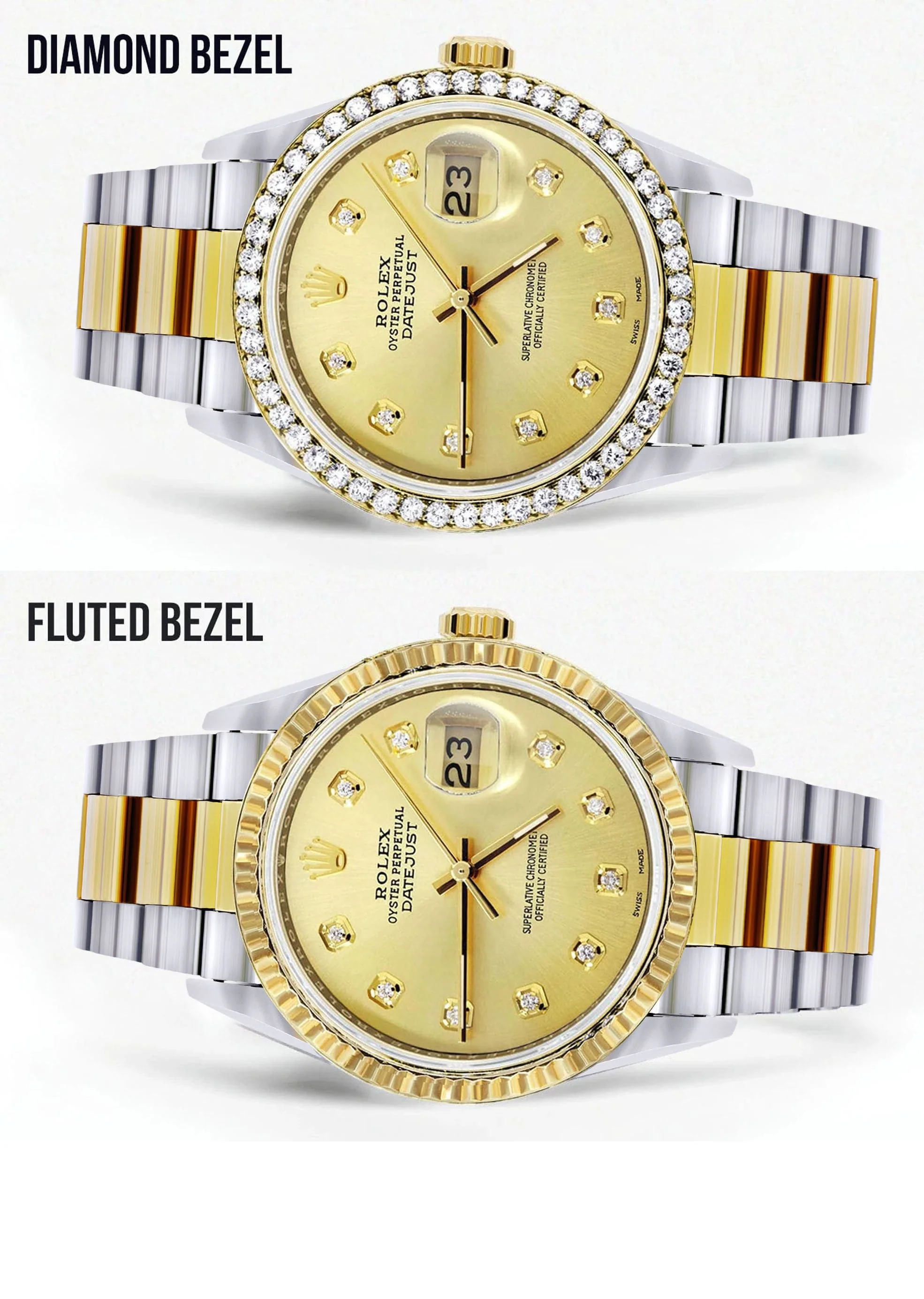 Gold Rolex Datejust Watch 16233 for Men | 36Mm | Gold Dial | Oyster Band - Image 2