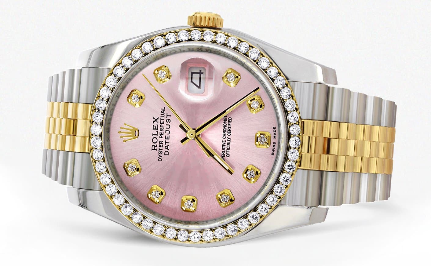 116233 | Hidden Clasp | Gold Rolex Datejust Watch | 36Mm | Pink Dial | Jubilee Band - Image 2