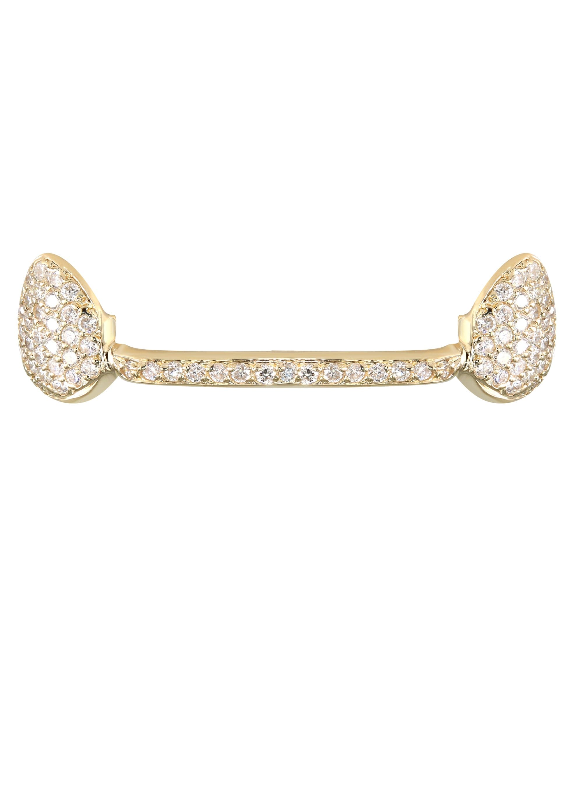 Gold 6 Teeth Full Diamond Bar Grills