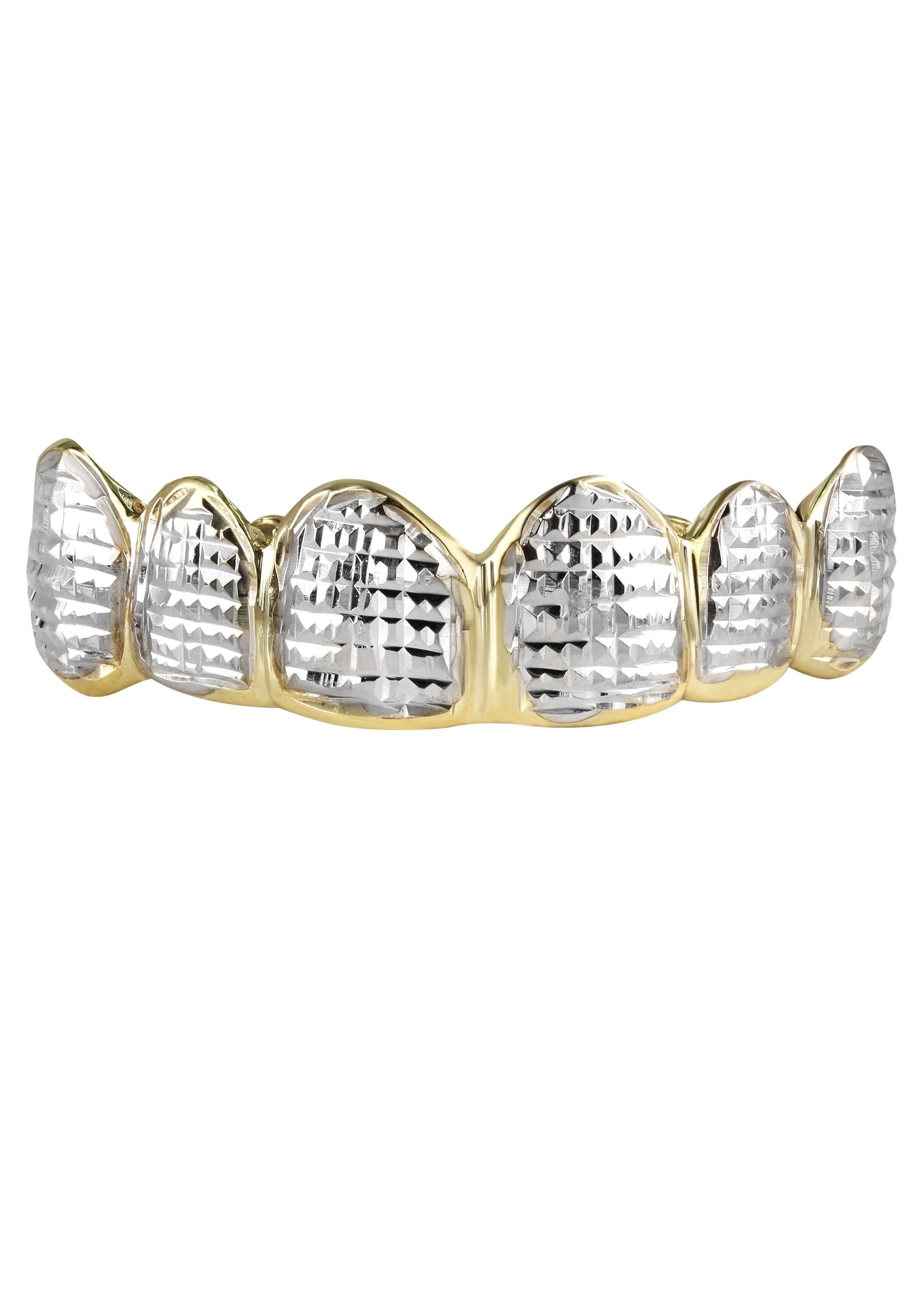 Gold 6 Teeth Diamond Cut Grillz