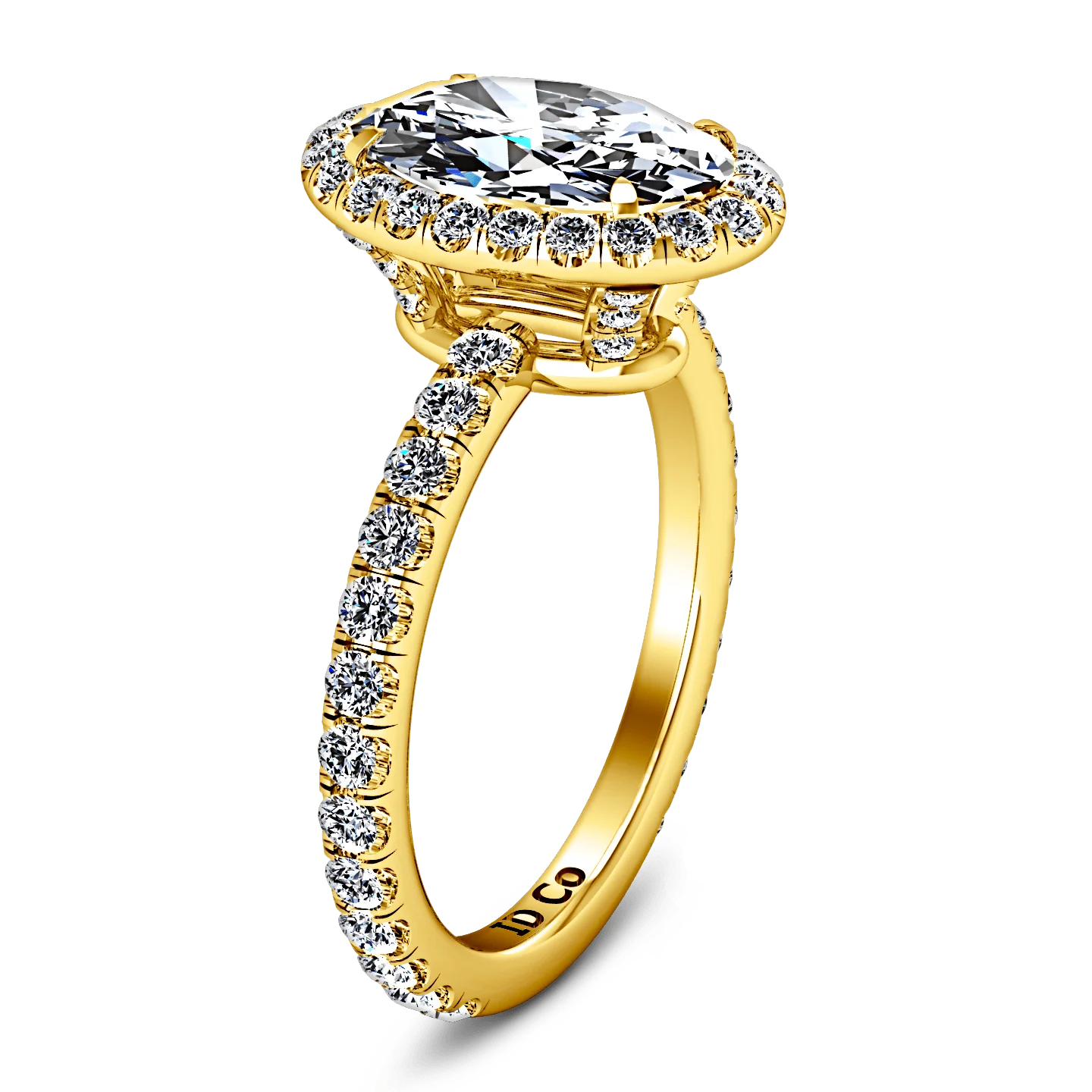 Halo Diamond  Engagement Ring Elsa 14K Yellow Gold - Image 2