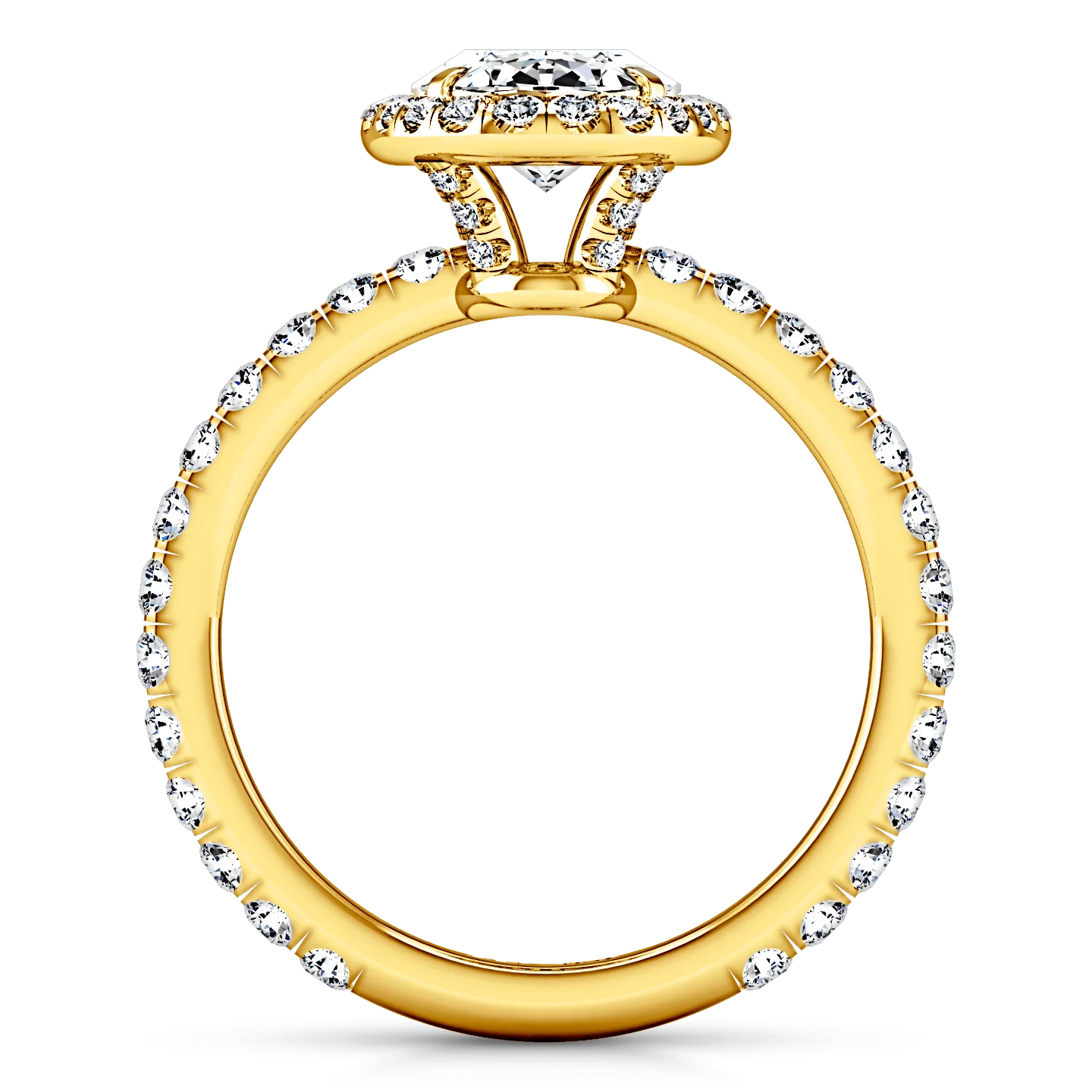 Halo Diamond  Engagement Ring Elsa 14K Yellow Gold - Image 3