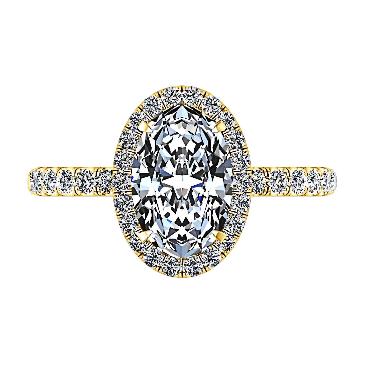 Halo Diamond  Engagement Ring Elsa 14K Yellow Gold - Image 4