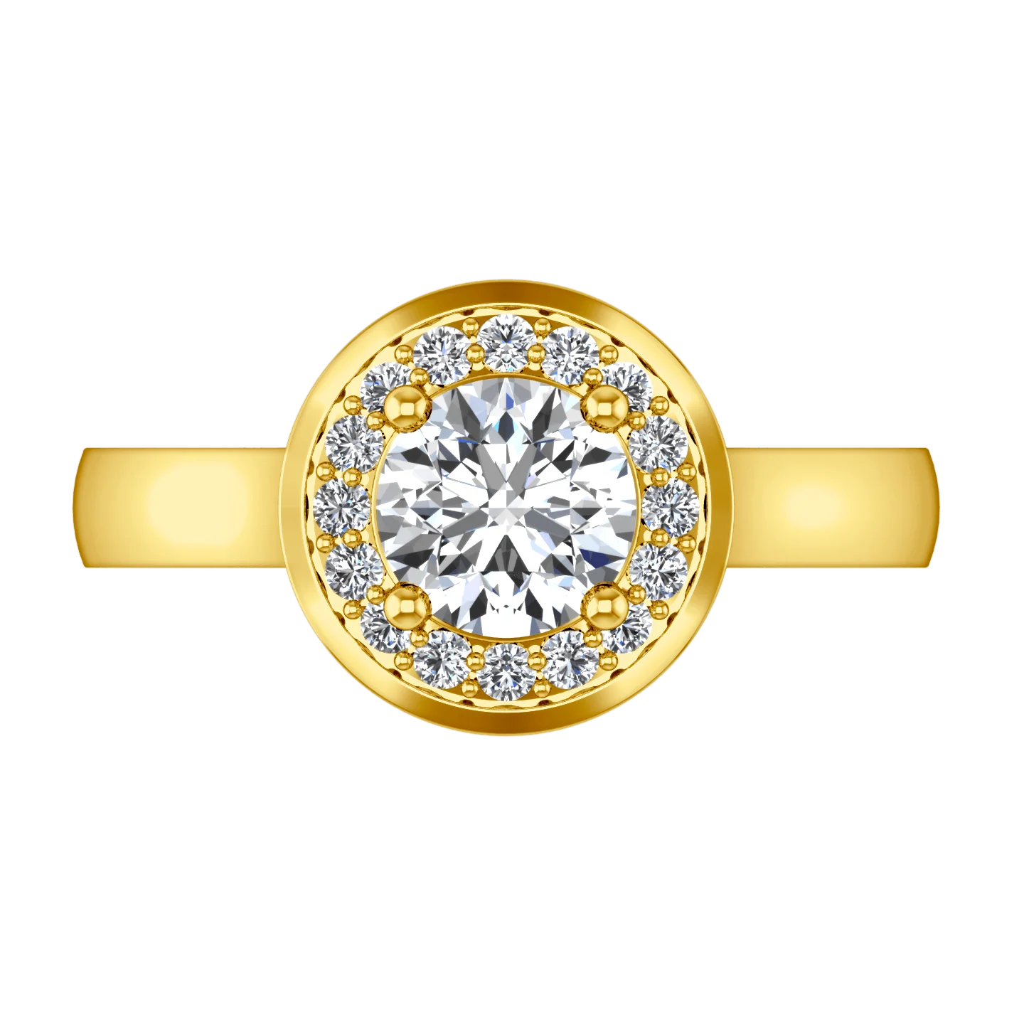 Halo Diamond  Engagement Ring Erica 14K Yellow Gold - Image 4