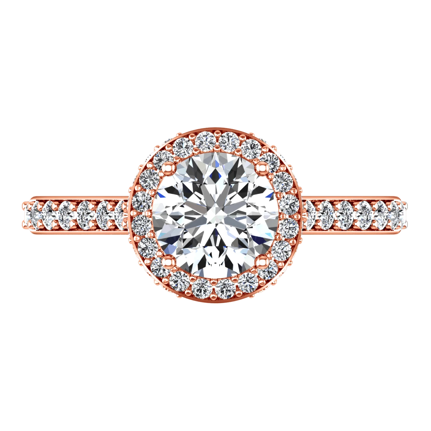 Halo Diamond Engagement Ring Milana 14K Rose Gold - Image 4