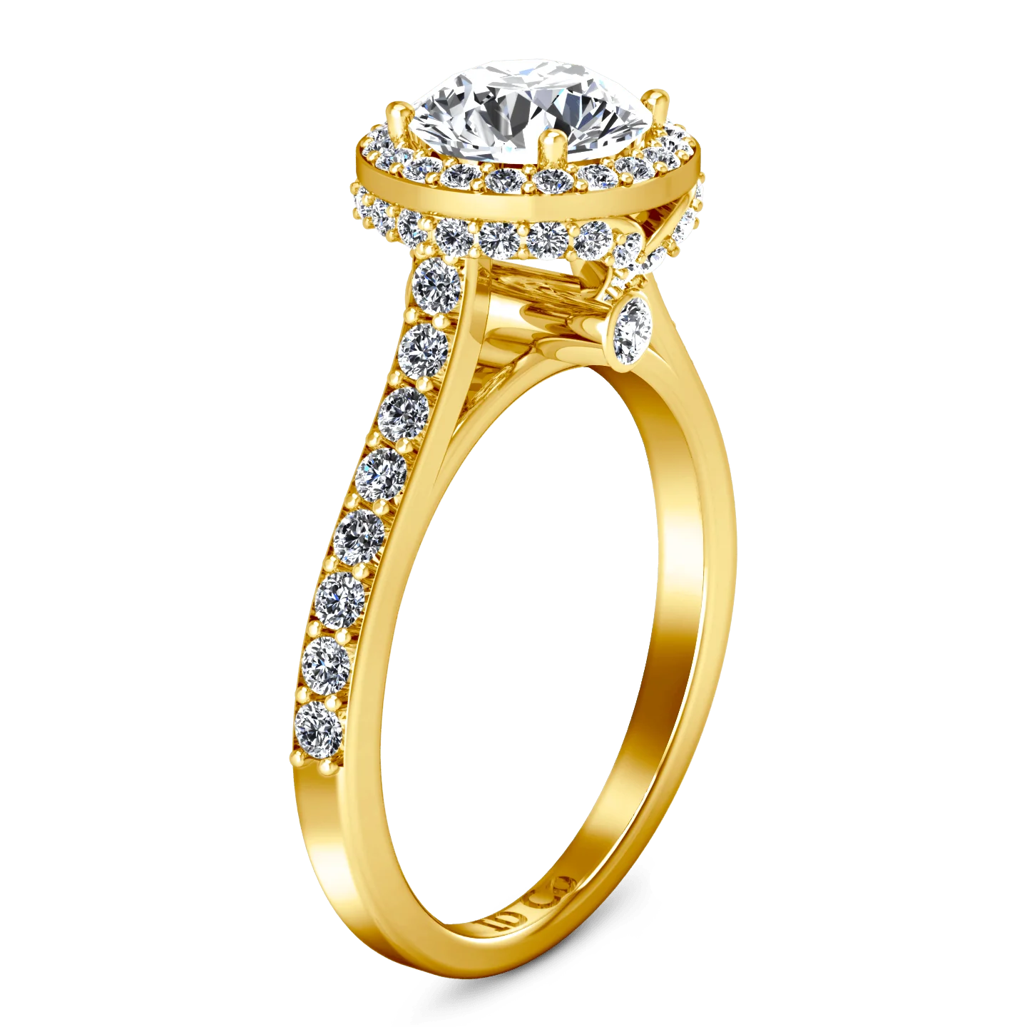 Halo Diamond Engagement Ring Milana 14K Yellow Gold - Image 2