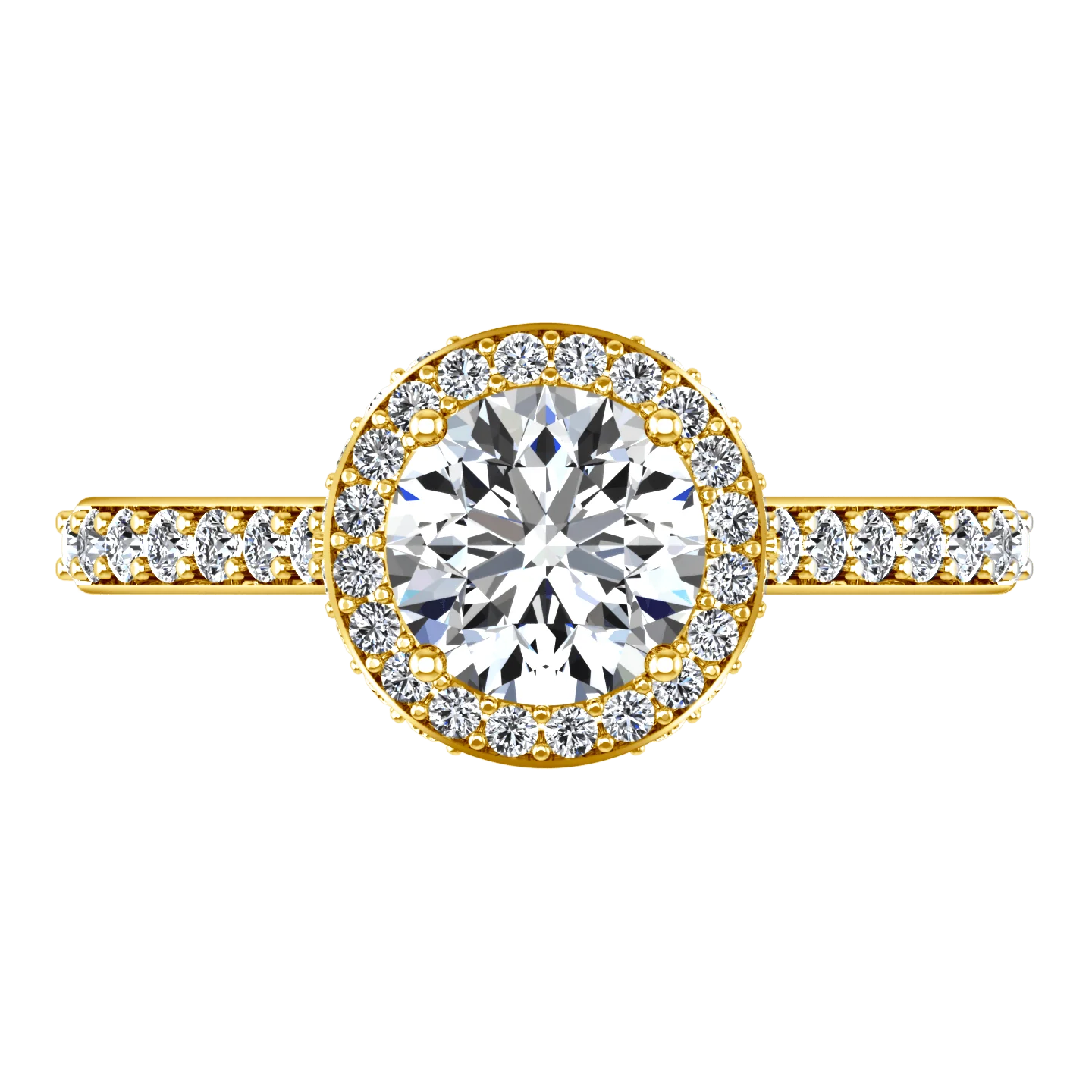Halo Diamond Engagement Ring Milana 14K Yellow Gold - Image 4