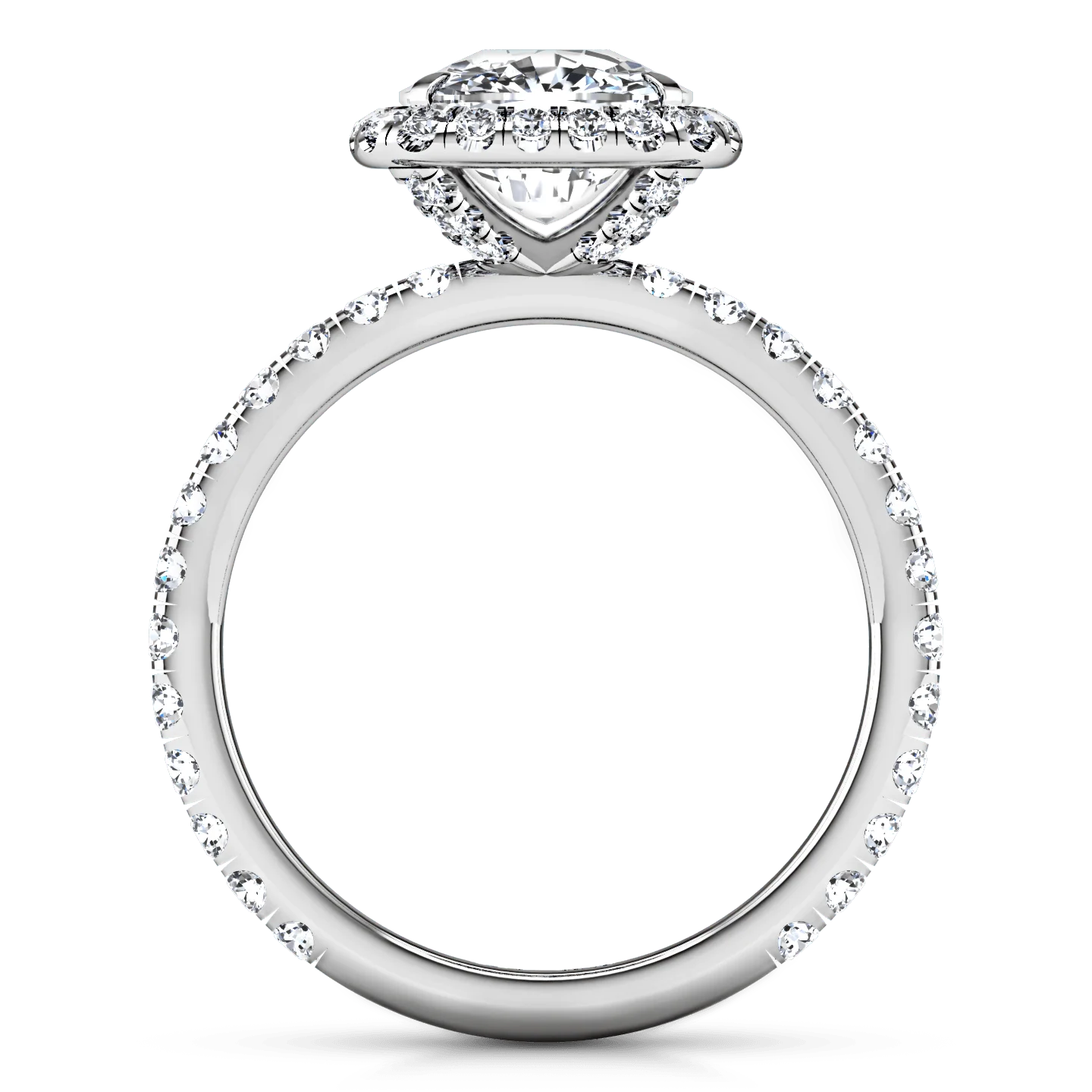Halo Cushion Cut Diamond Engagement Ring Salice 14K White Gold - Image 3