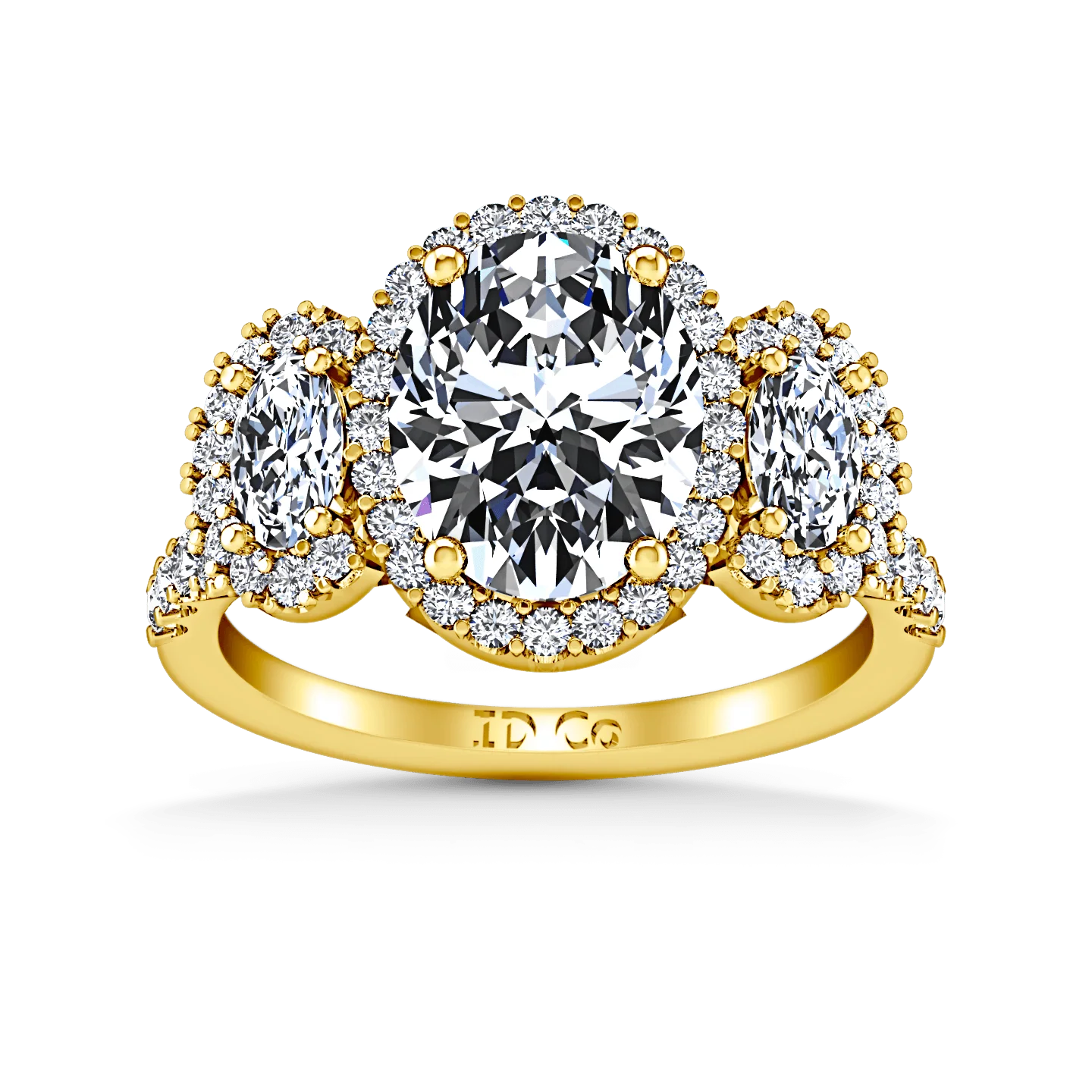 Halo Diamond Engagement Ring Summer 14K Yellow Gold