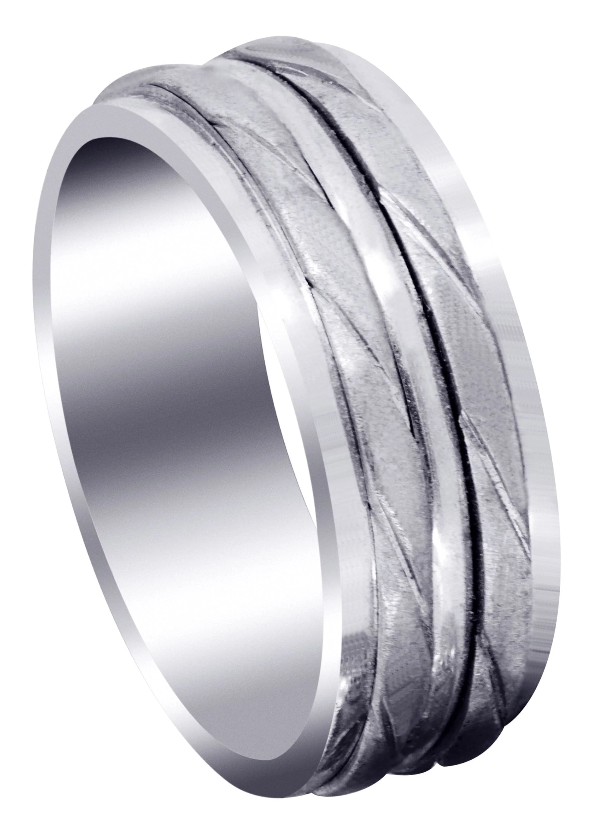 Hand Woven Mens Wedding Band | Cross Satin Finish
