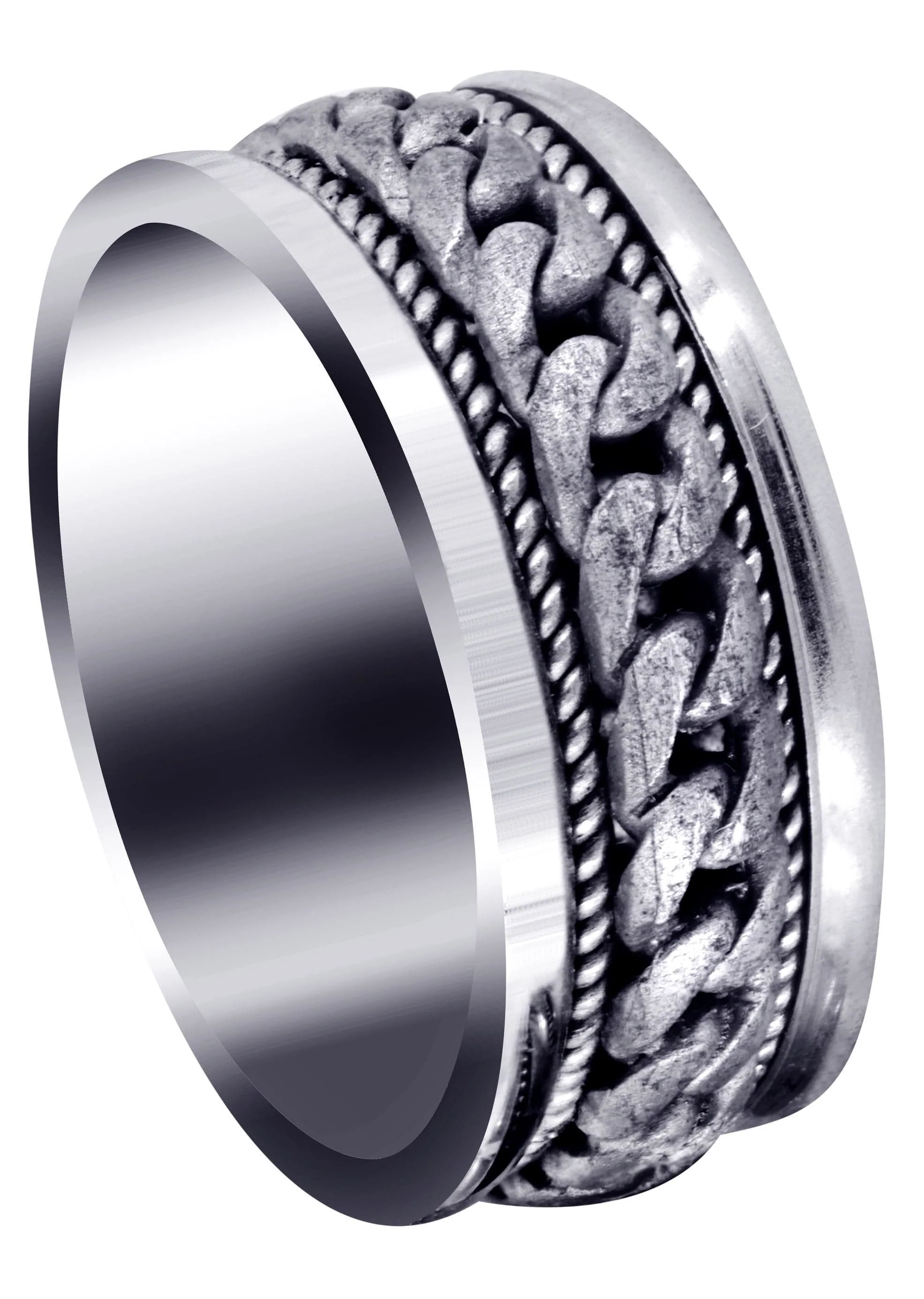 Hand Woven Mens Wedding Band | Sand Blast Finish (Axel)