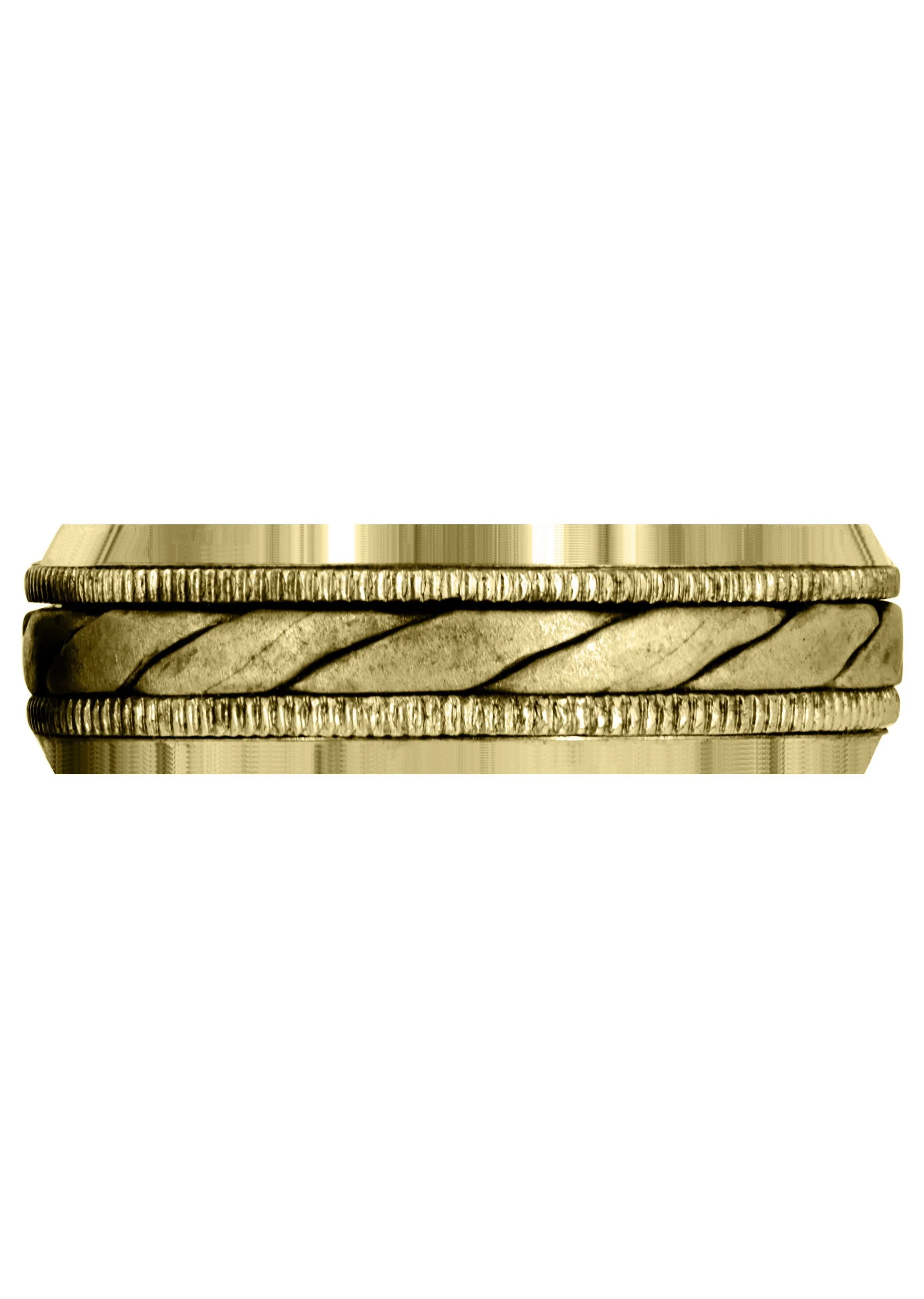 Yellow Gold Hand Woven Mens Wedding Band | Cross Satin Finish (Tucker) - Image 2