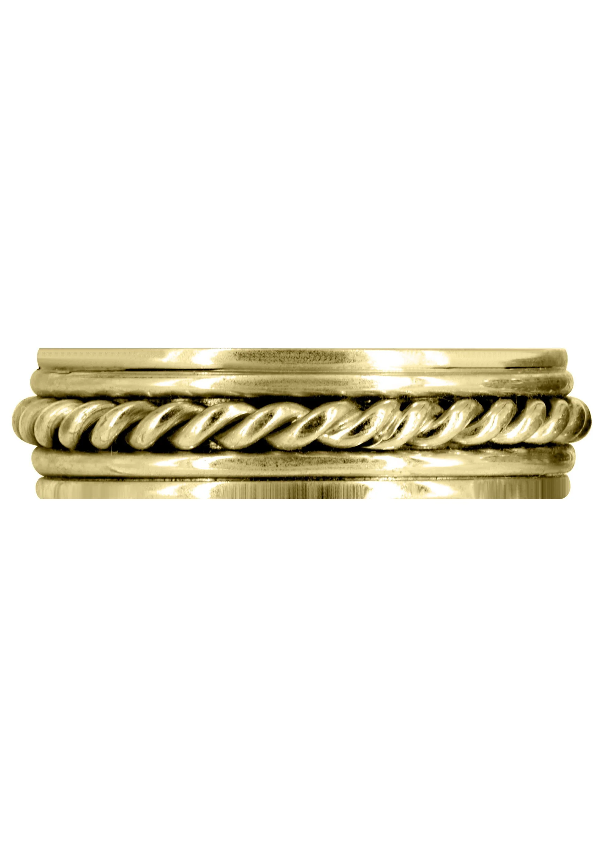 Yellow Gold Hand Woven Unique Mens Wedding Band | High Polish Finish (King) - Image 2