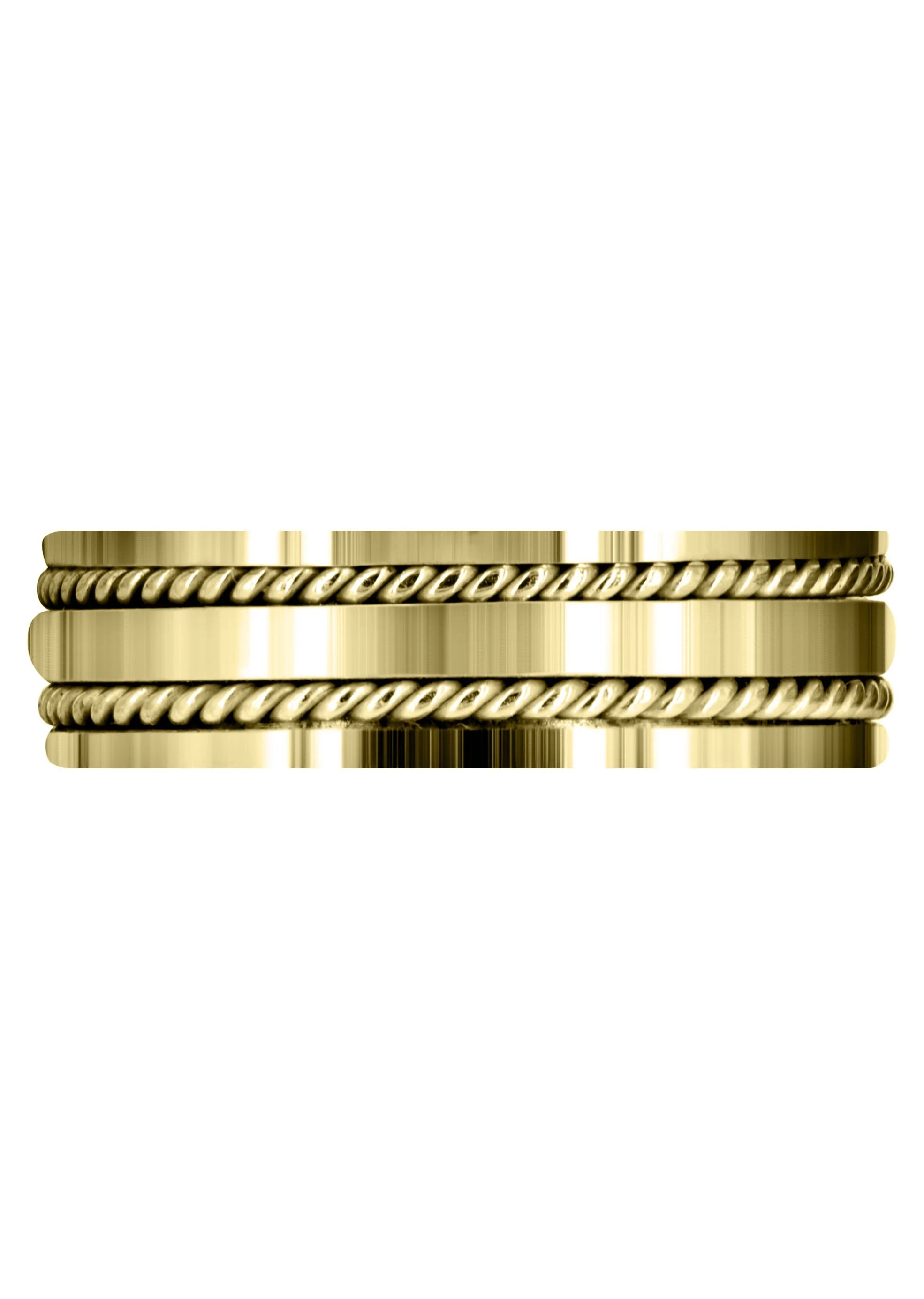 Yellow Gold Hand Woven Mens Wedding Band | High Polish Finish (Abel) - Image 2