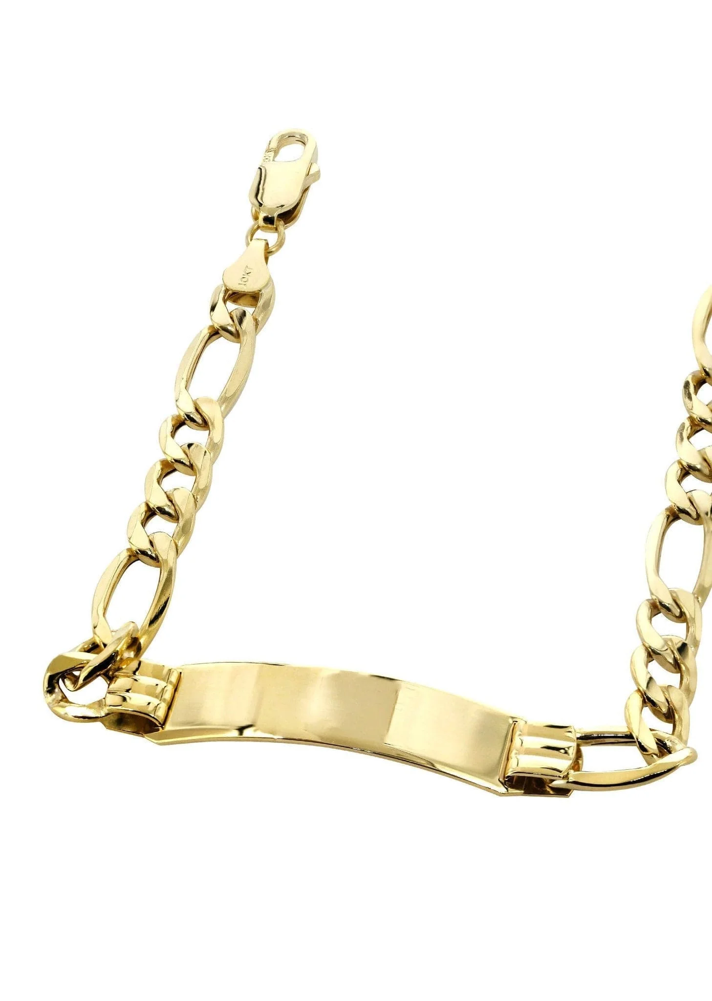 Semi Solid  ID Figaro Bracelet 10K/14K Yellow Gold - Image 2