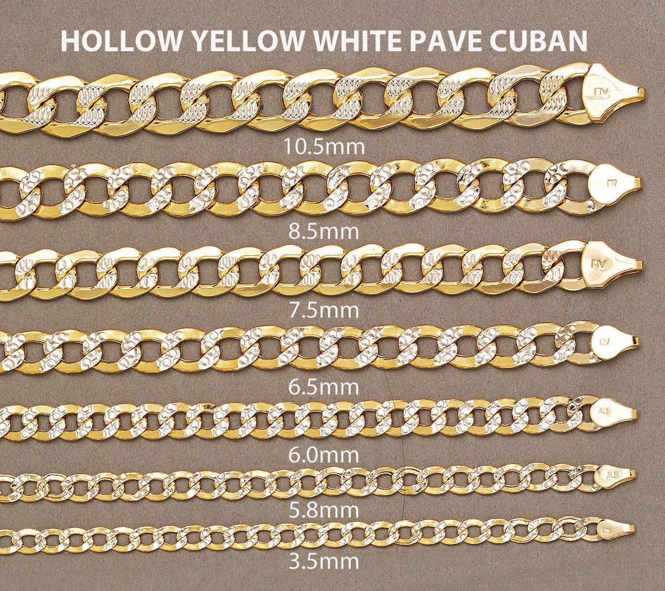 Semi Solid  Mens Diamond Cut Cuban Bracelet 10K/14K Yellow Gold - Image 4
