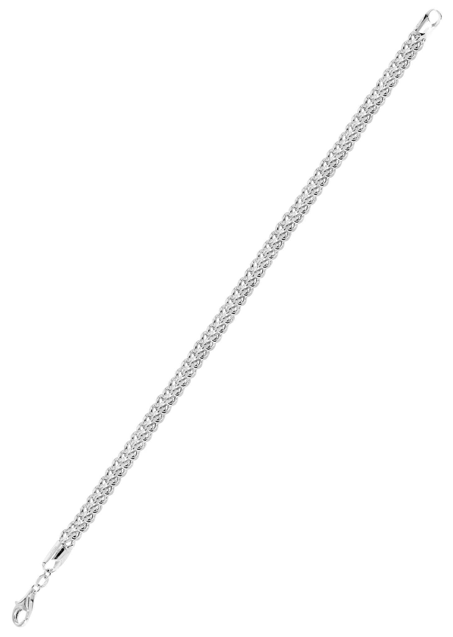 Semi Solid  Womens Diamond Cut Franco Bracelet 10K/14K White Gold - Image 3