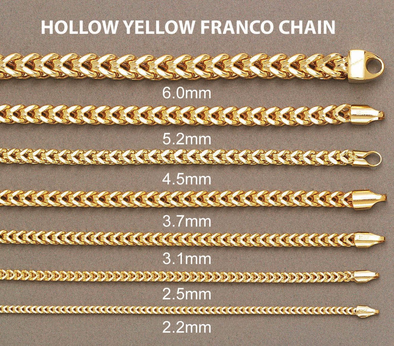Semi Solid  Mens Franco Bracelet 10K Yellow Gold - Image 4