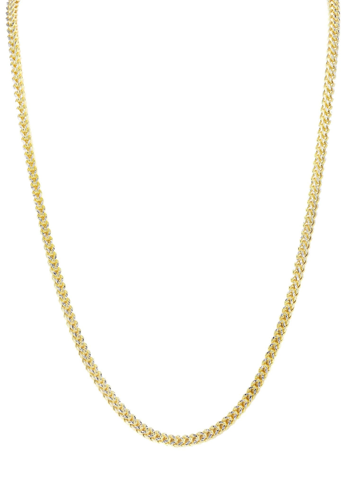Mens Semi Solid  Diamond Cut Franco Chain 10K Gold - Image 3