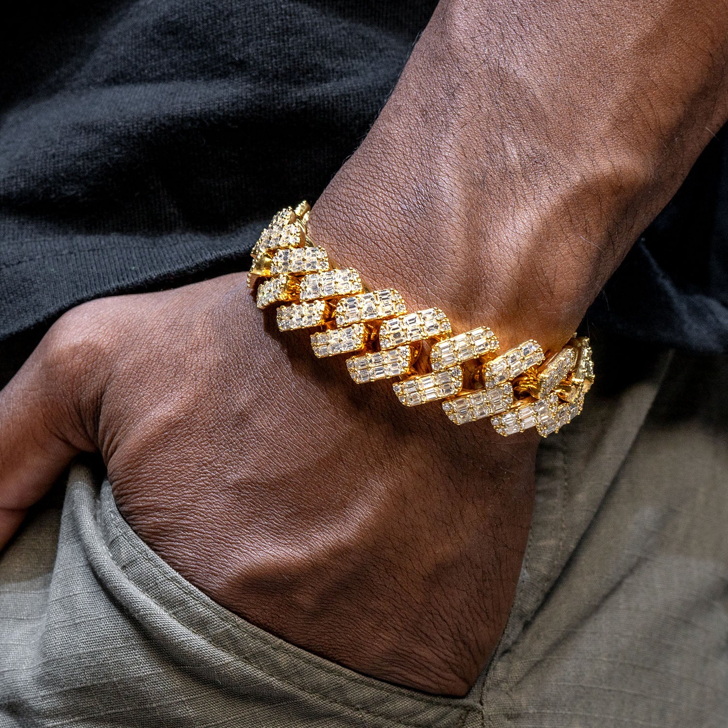 High End Jewelry - Iced Out Miami Cuban Baguette Bracelet - Image 3