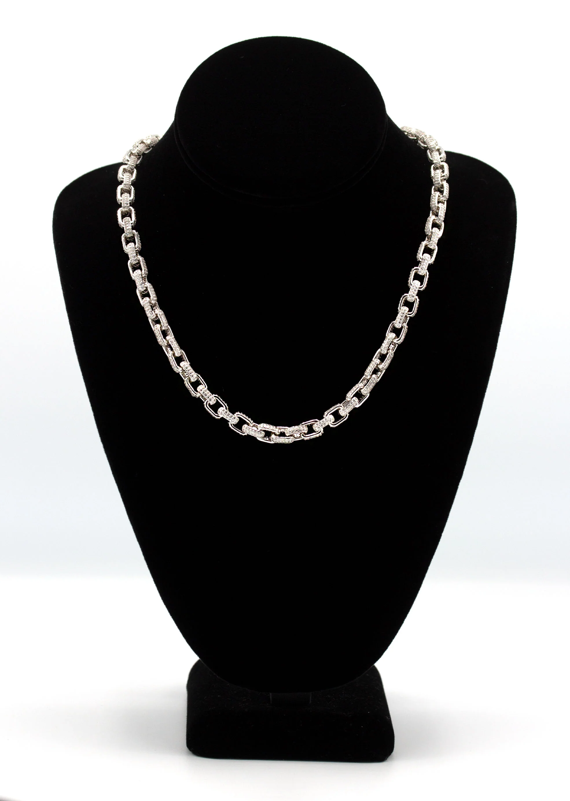 Silver Chain -  Iced Out Hermes Chain Silver - Image 5