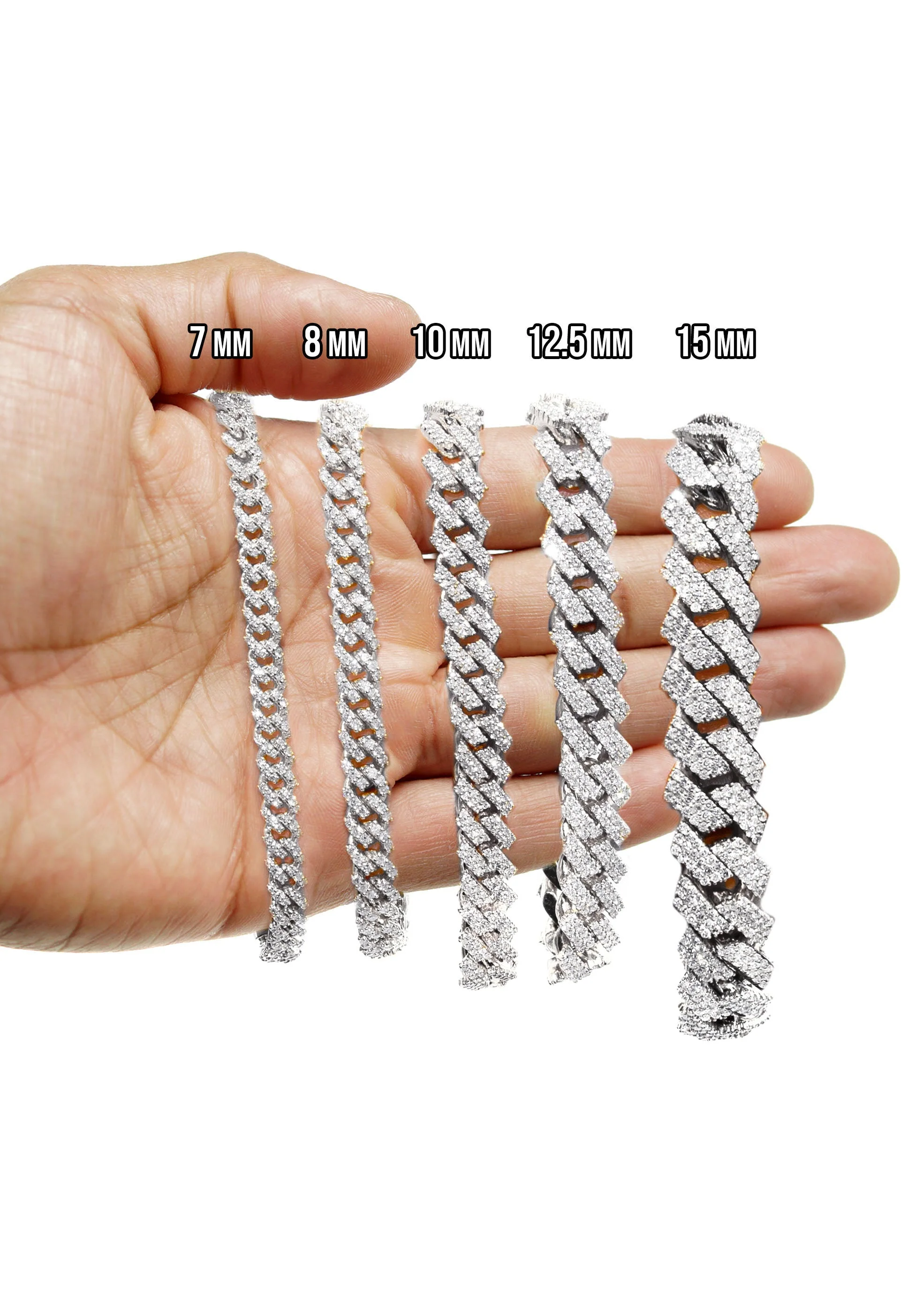 Iced Out Lab Grown VVS Diamond Prong Cuban Link White Gold Bracelet 10K/14K - Image 4